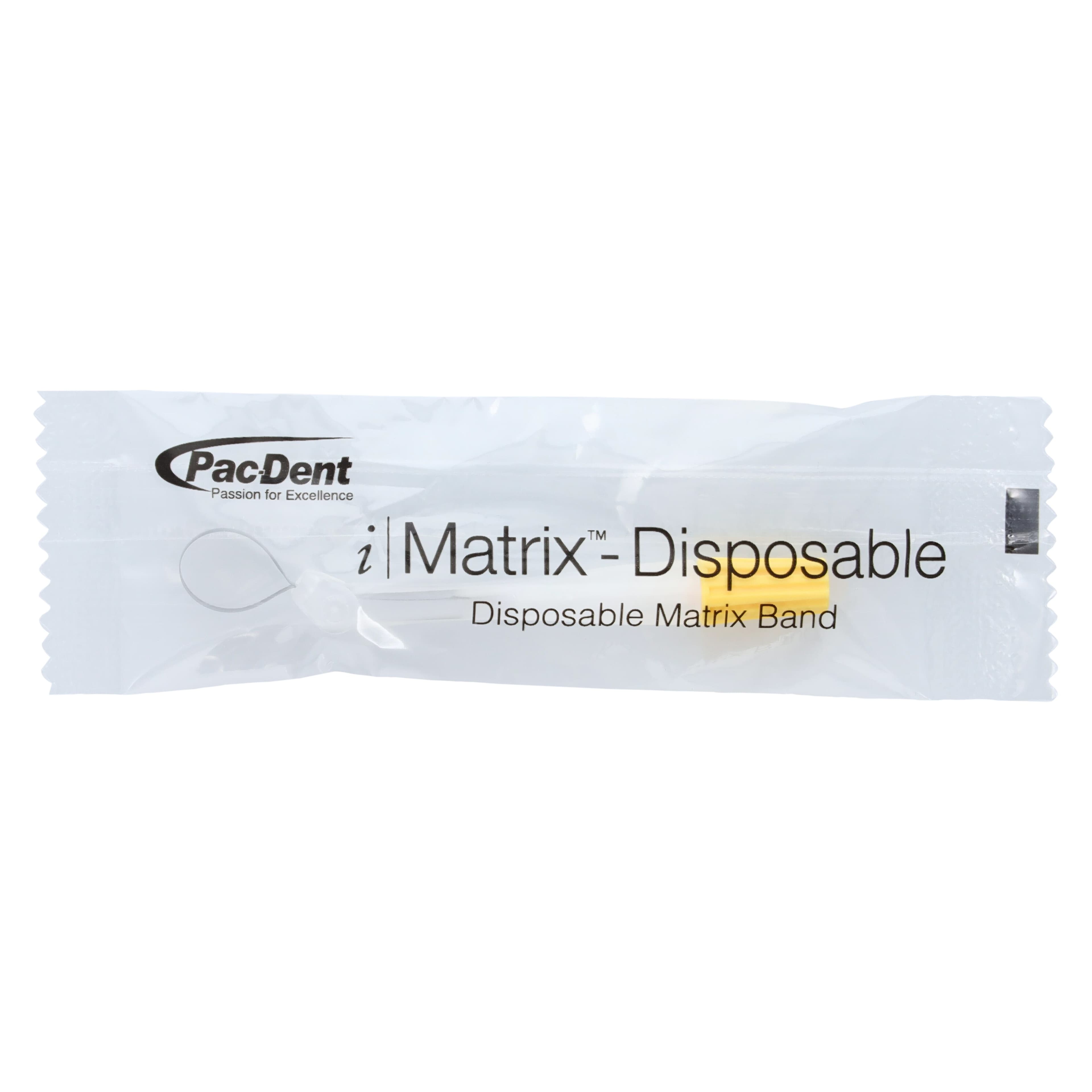 iMatrix™ Disposable Matrix Bands, 4.5mm Narrow Curved, Stainless Steel, Yellow, 50/Box, 411104 thumbnail 2
