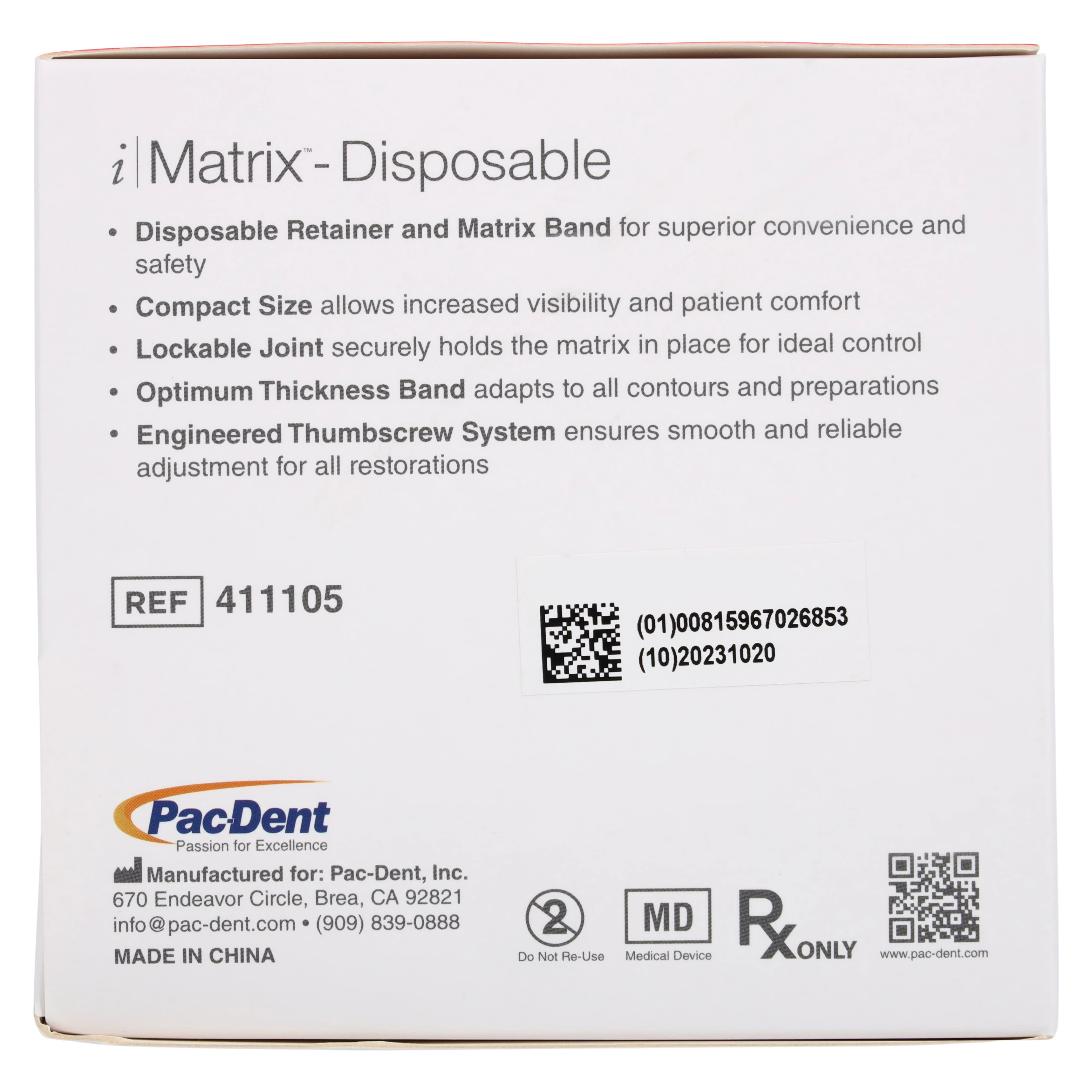 iMatrix™ Disposable Matrix Bands, 6mm Wide, Universal Shape, Mylar, Red, 50/Box, #411105 thumbnail 3