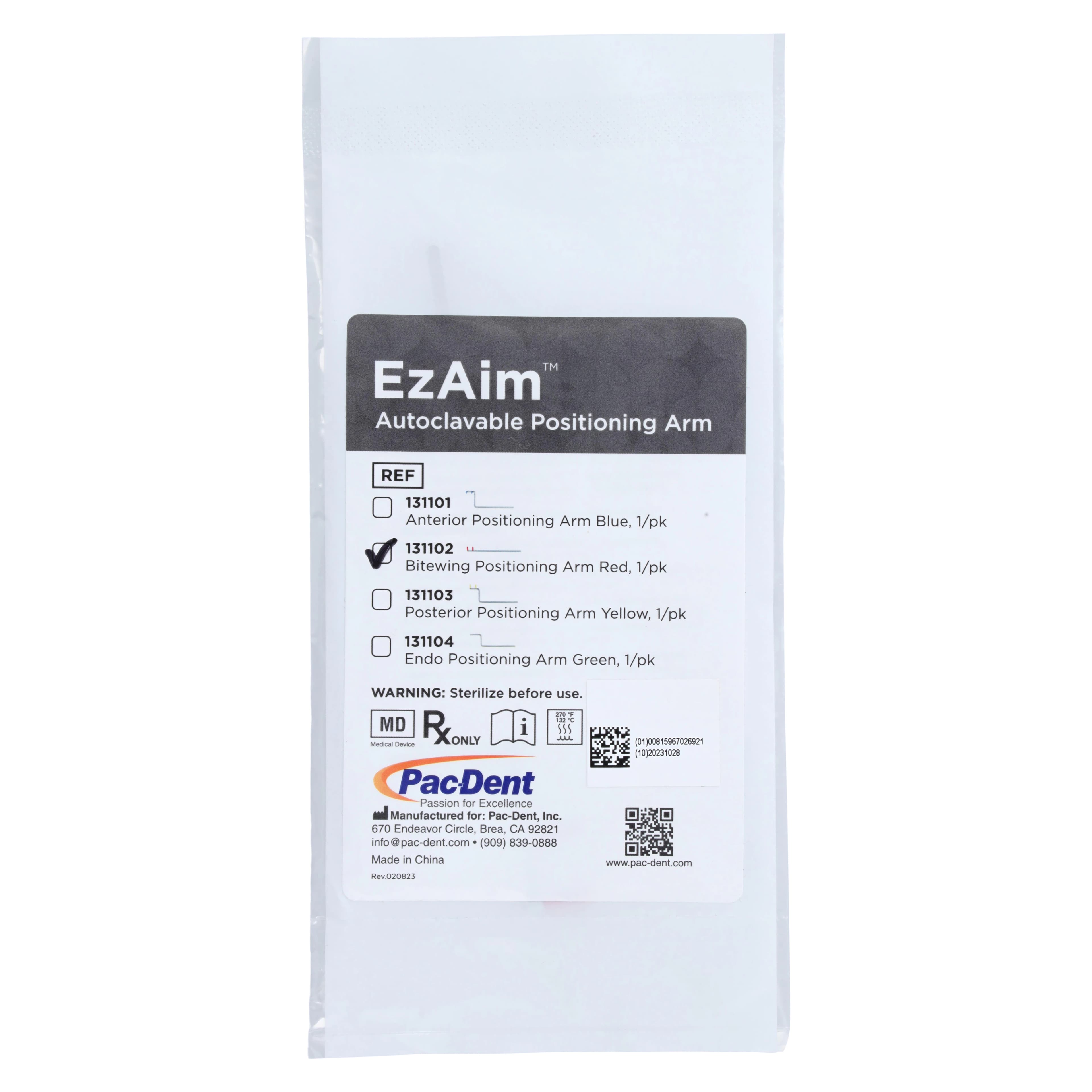 Pac-Dent EzAim Autoclavable Bitewing Positioning Arm, Red, 1/Pack, 131102 thumbnail 2