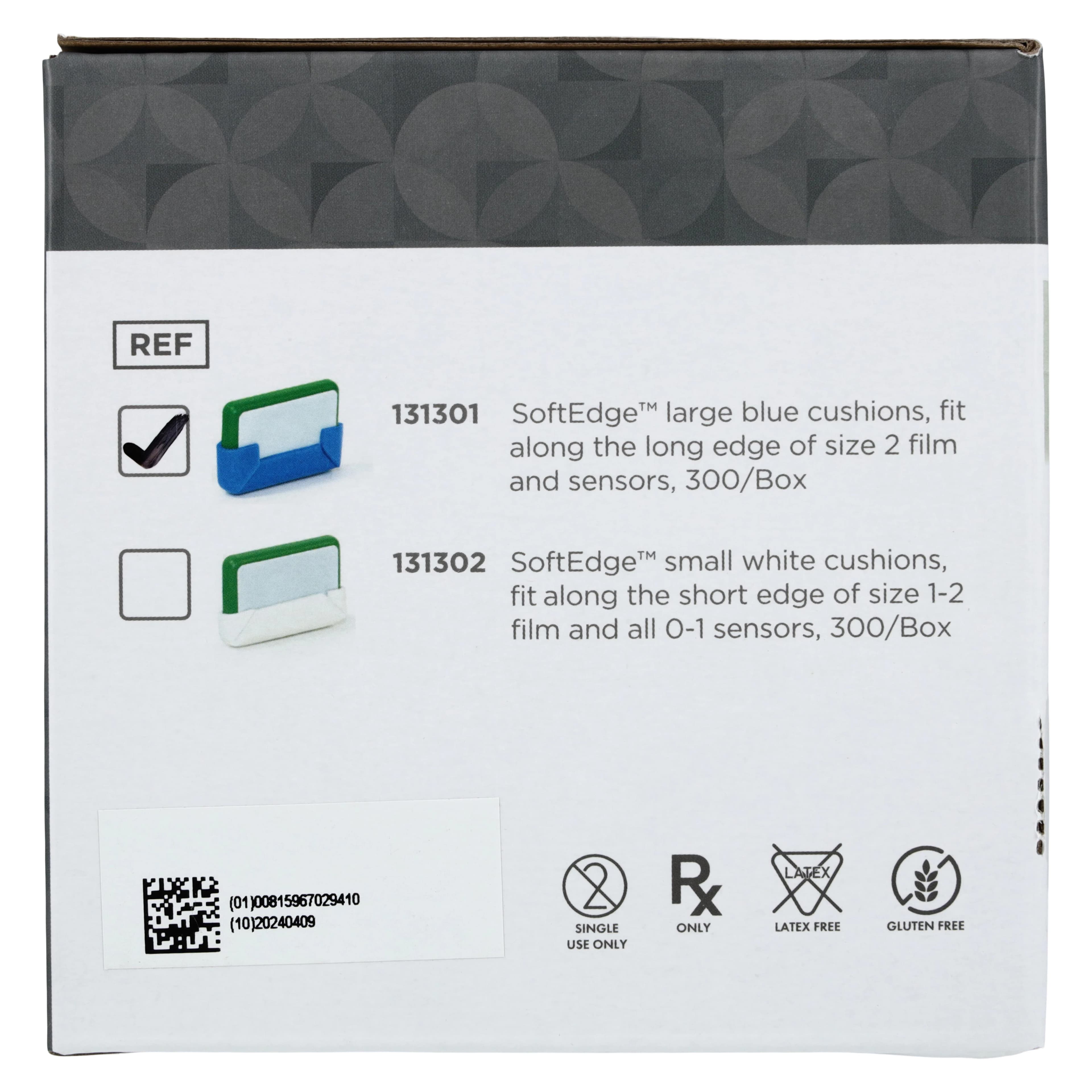 Pac-Dent SoftEdge Cushions, Large, Blue, Fits Long Edge of Size 2 Film and Sensors, 300/Box, #131301 thumbnail 5