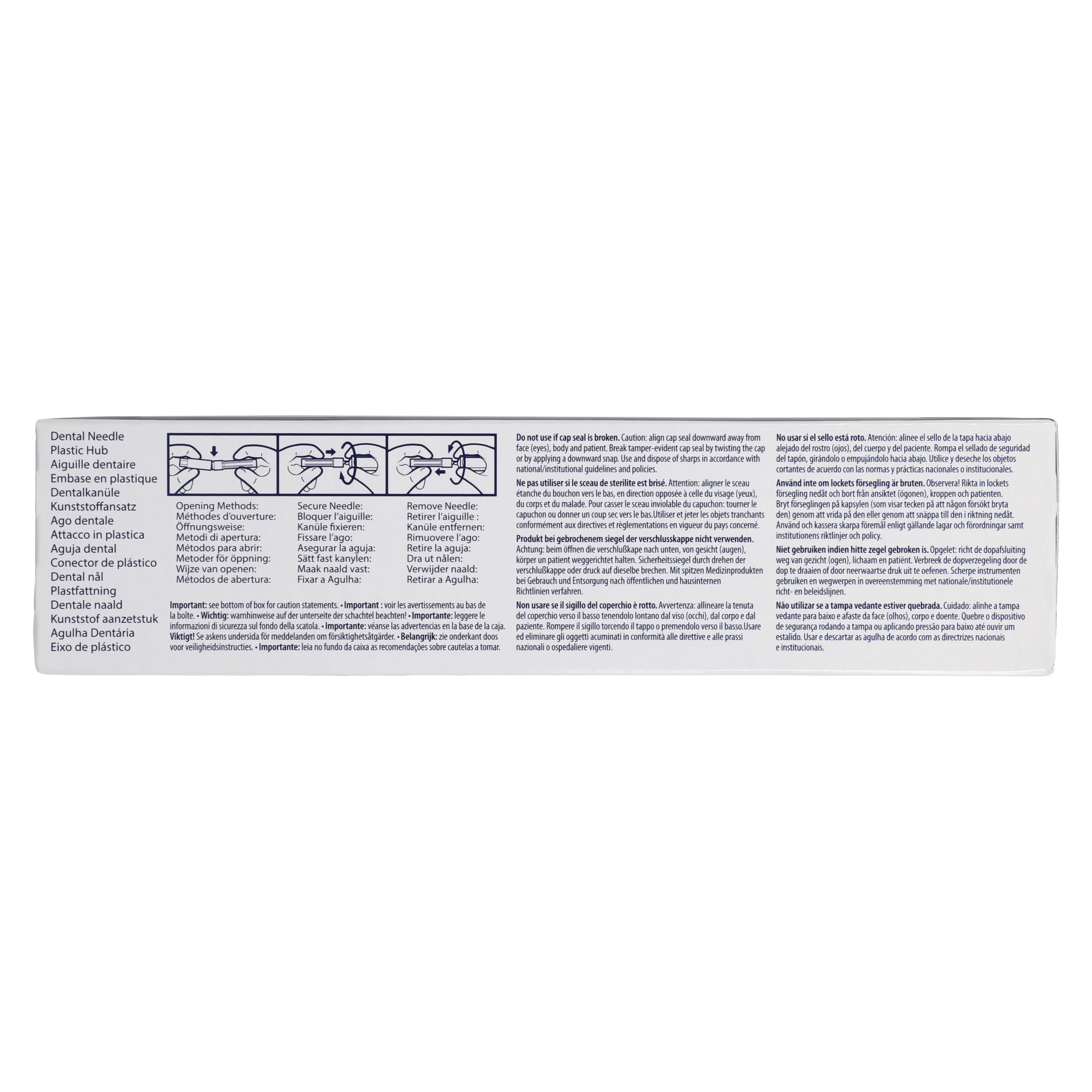 Monoject 400 Plastic Hub Dental Needle, 27 Gauge Long (1.25"/32mm), Yellow, Sterile, 100/Box, 8881400058 thumbnail 7