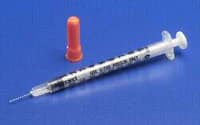 Cardinal Monoject Insulin Syringe/Needle, 28G x 1/2", 0.5cc (U-100), Conventional, Sterile, Latex-Free, 100/Box - Syringe Insulin .5cc - Image 1