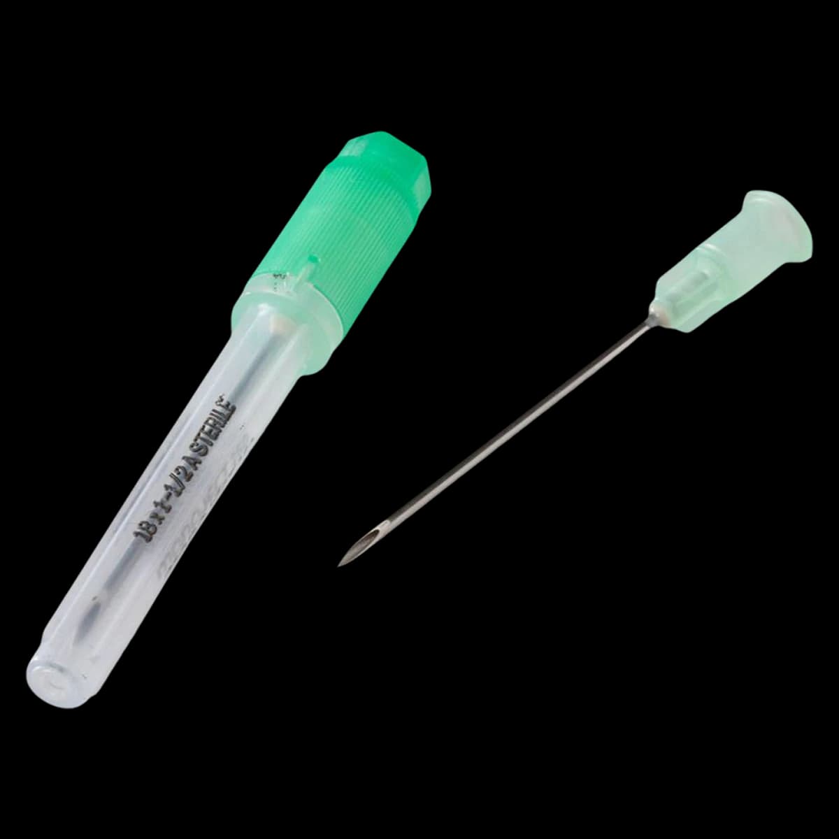 Monoject Hypodermic Needle, 18G x 1", Regular Bevel, Non-Coring, Sterile, Green, 1000/Case - Chemotherapy Needles - Image 1