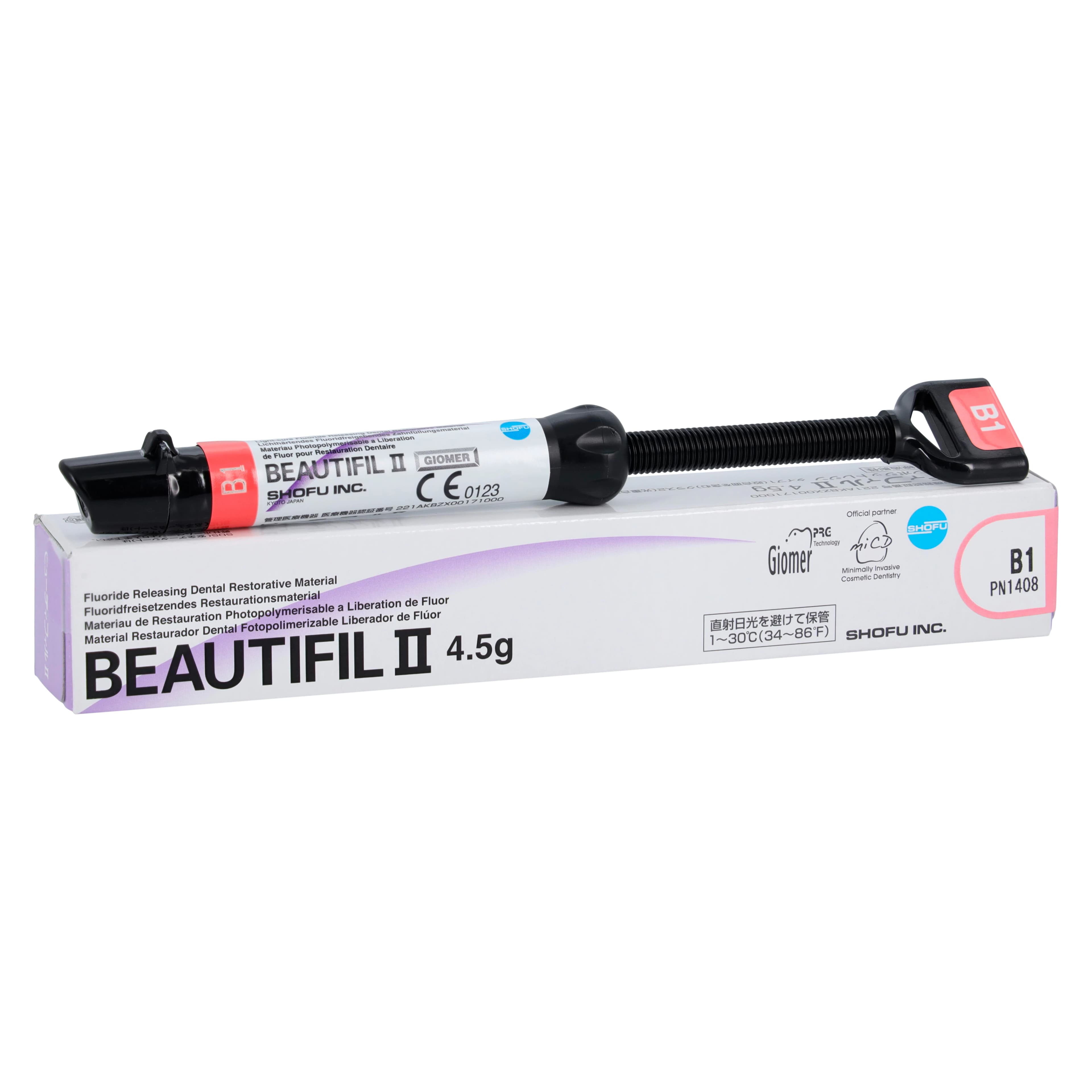 Beautifil II Universal Nano-Hybrid Composite, Light-Cure, Syringe Refill, Shade B1, 4.5 g, 1/Pk, 1408 - Beautifil II, Light-Cure, Syringe Refill, Universal Viscosity, 4.5 g, B1, 1/Pk, 1408 - Image 1