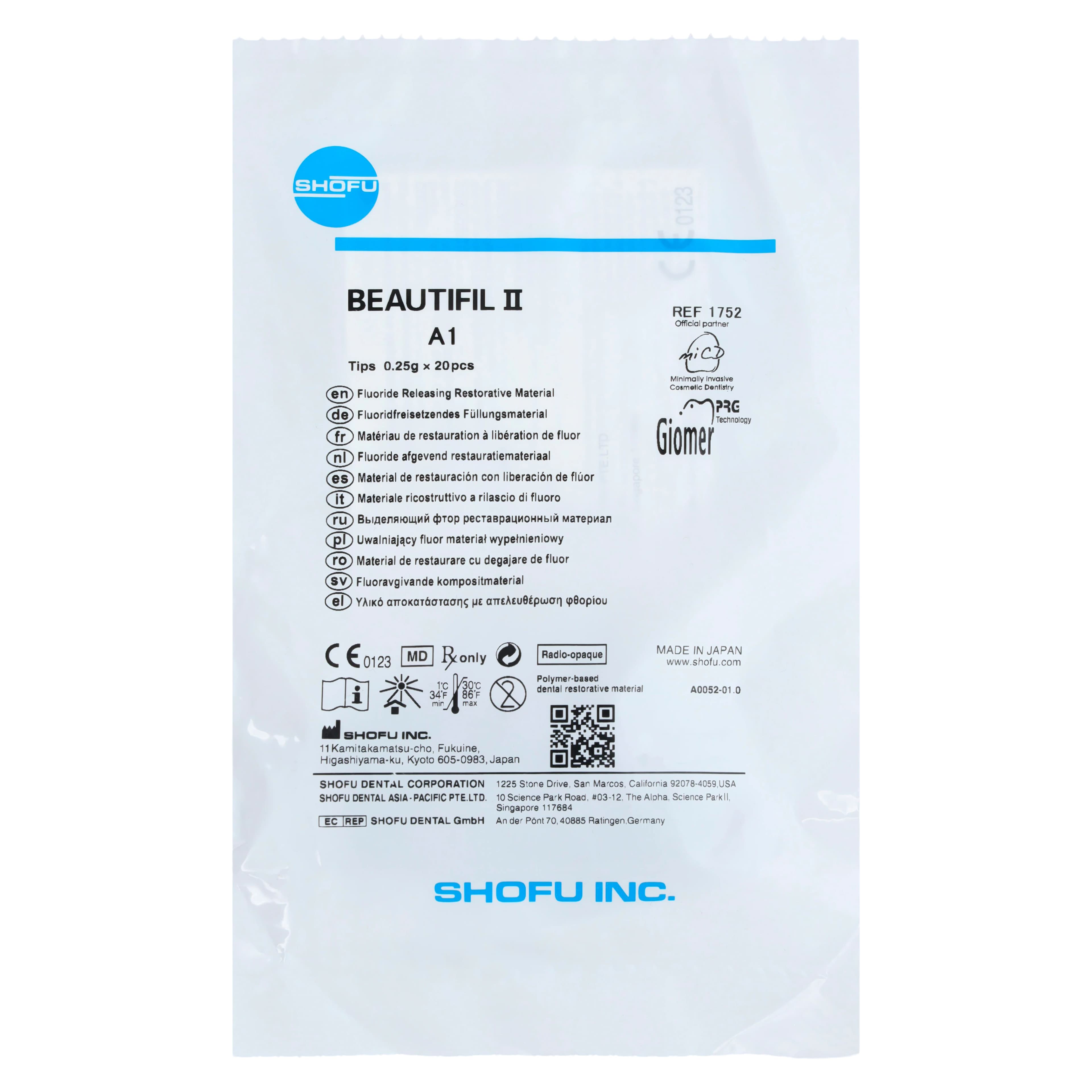 Beautifil II Universal Nano-Hybrid Giomer Composite, Light-Cure, Compule Tips Refill, 0.25 g, Shade A1, 20/Pk, 1752 thumbnail 3