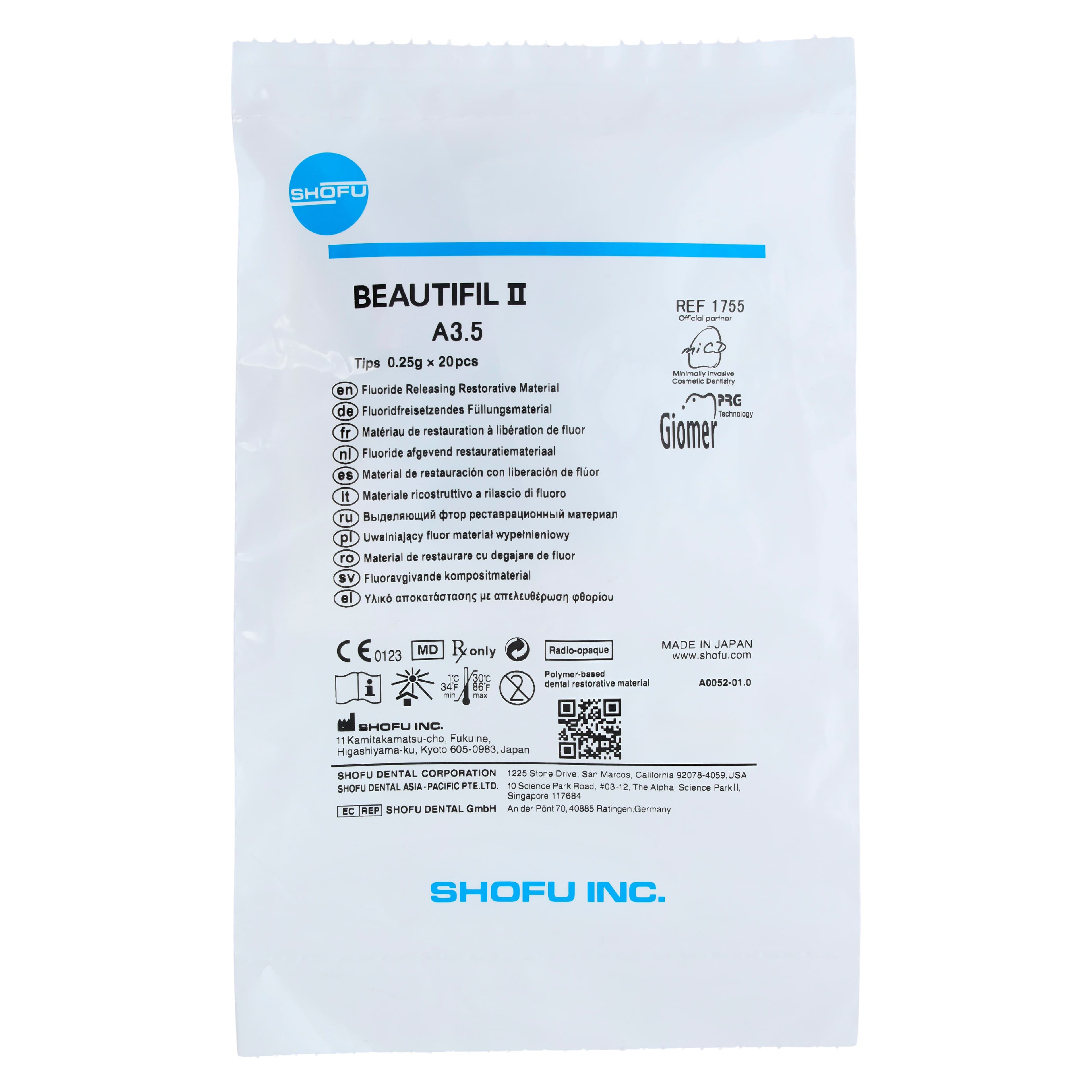 Beautifil II Universal Nano-Hybrid Composite, Light-Cure, Compule Tips Refill, 0.25 g, Shade A3.5, 20/Pk, 1755 thumbnail 2