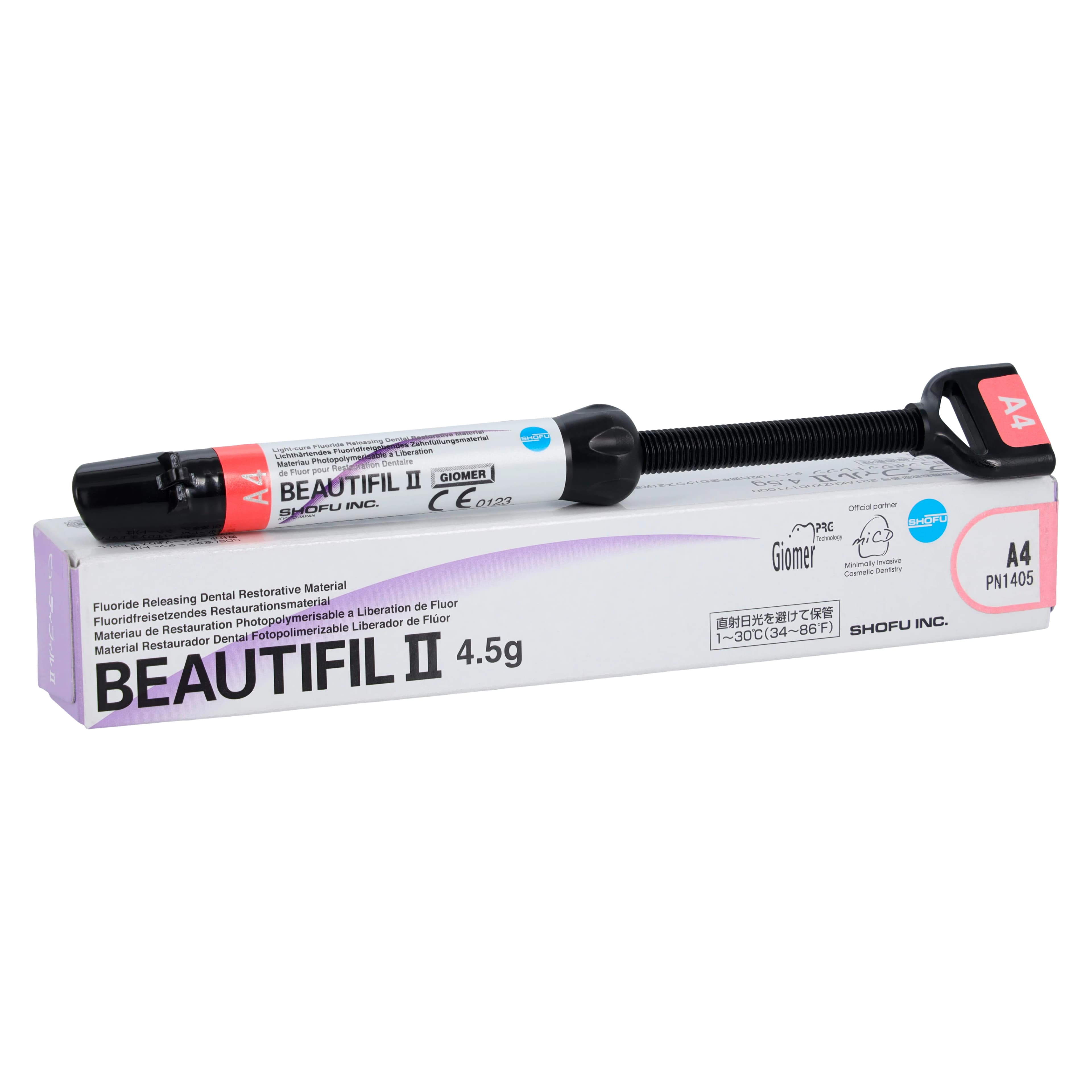 Beautifil II Light-Cure Restorative Composite, Syringe Refill, Universal Viscosity, 4.5 g, Shade A4, 1/Pk, 1405 - Beautifil II, Light-Cure, Syringe Refill, Universal Viscosity, 4.5 g, A4, 1/Pk, 1405 - Image 1