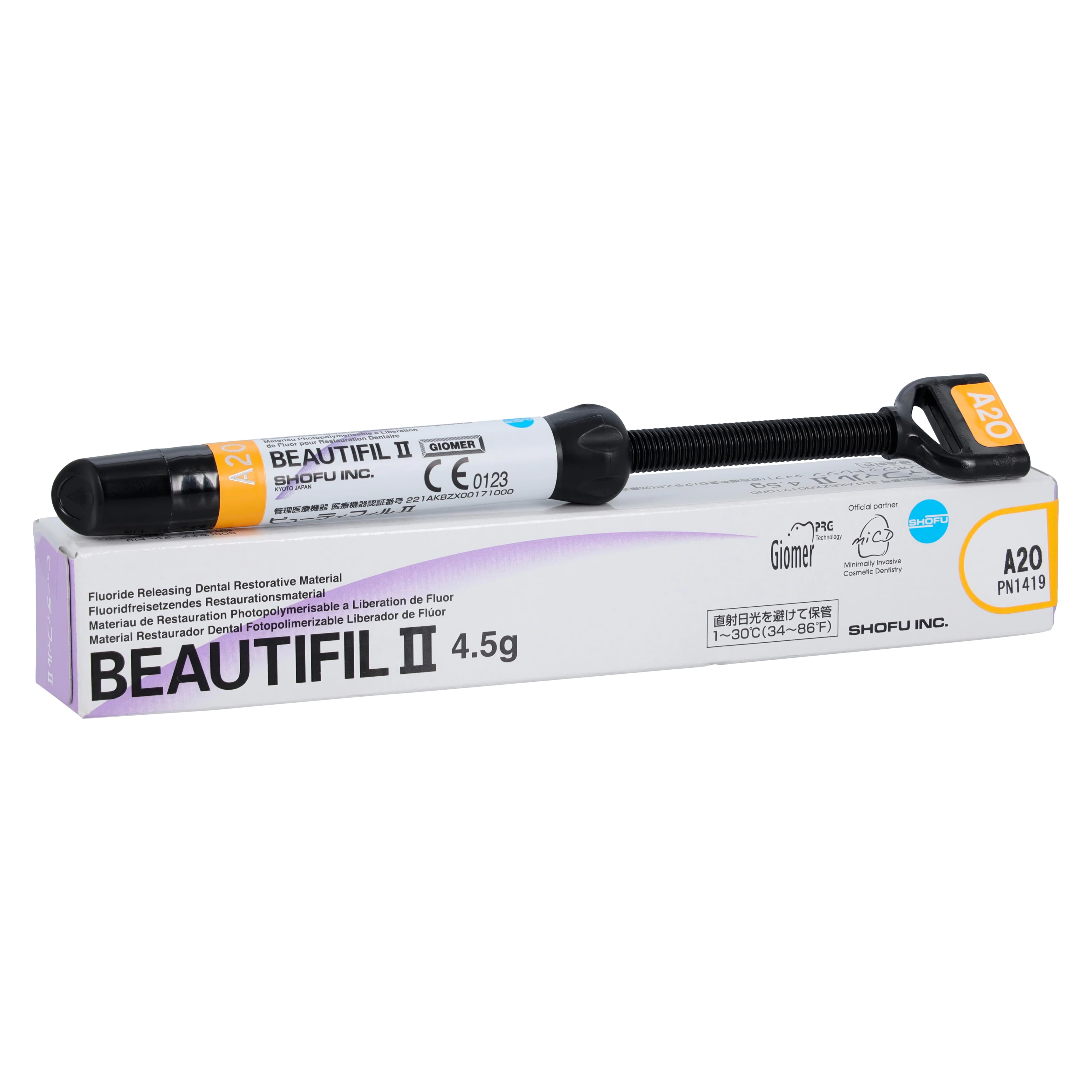 Beautifil II Light-Cure Syringe Refill, Universal Viscosity, 4.5 g, Shade A2O, 1/Pk, 1419 - Beautifil II, Light-Cure, Syringe Refill, Universal Viscosity, 4.5 g, A20, 1/Pk, 1419 - Image 1