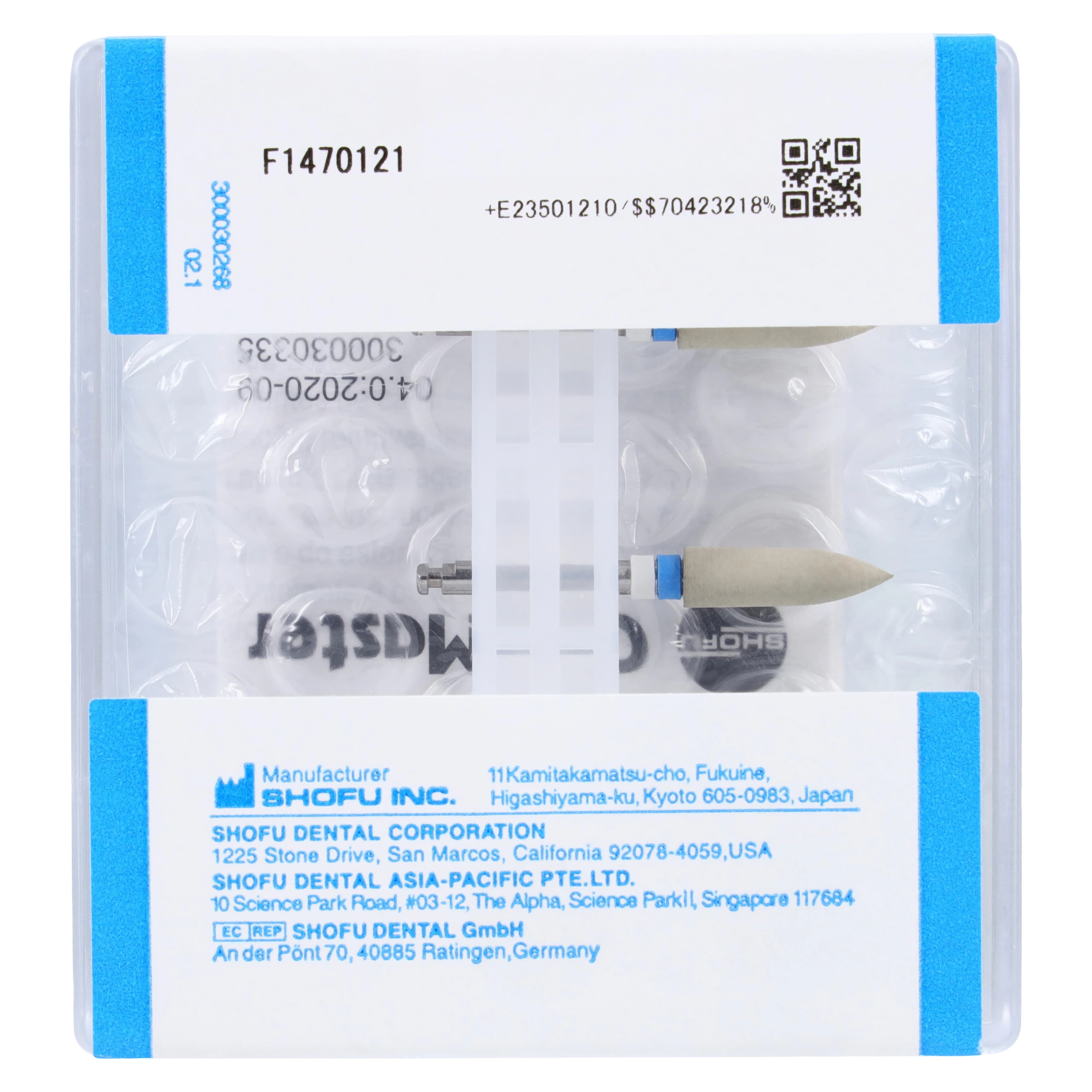 Shofu CeraMaster Diamond-Impregnated Polisher, Bullet Shape, CA (Contra Angle) Shank, Regular Grit, ISO #040, 3/Pkg, 0121 thumbnail 2