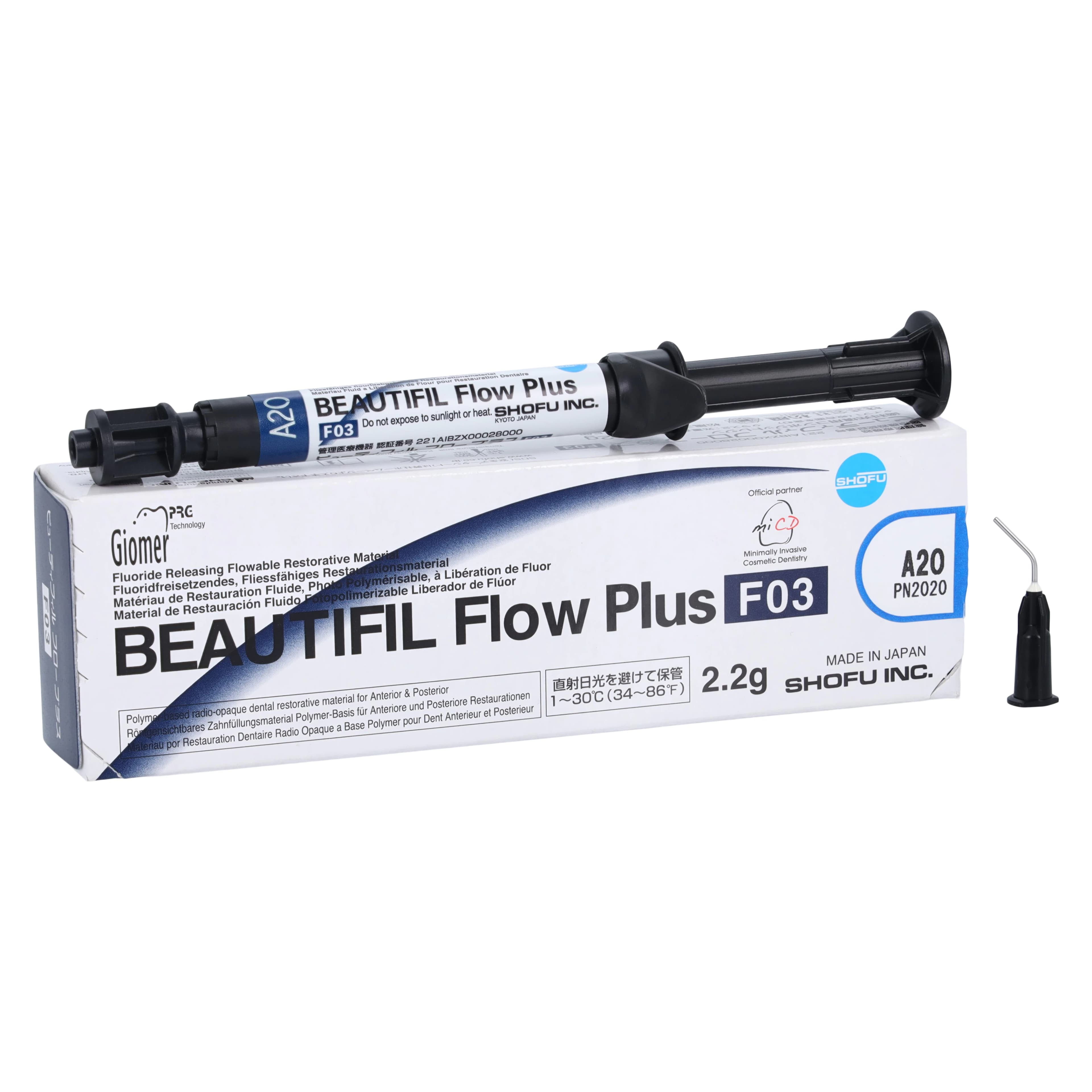 Beautifil Flow Plus Hybrid Composite, Light-Cure, Syringe Refill, F03 Low Flow, Shade A2O, 2.2 g, 1/Pk, 2020 - Beautifil Flow Plus Hybrid Composite, Light-Cure, Syringe Refill, F03, 2.2 g, A2O, 1/Pk, 2020 - Image 1