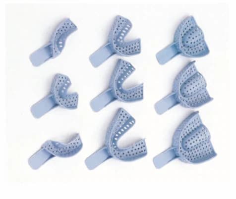 Excellent II Disposable Impression Trays, #6 Small Lower Arch, Perforated Plastic, Baby Blue, 12/Pk, IT2-SL - Excellent II Disposable Impression Trays, # 6, Small, Lower Arch, 12/Pk, IT2-SL - Image 1