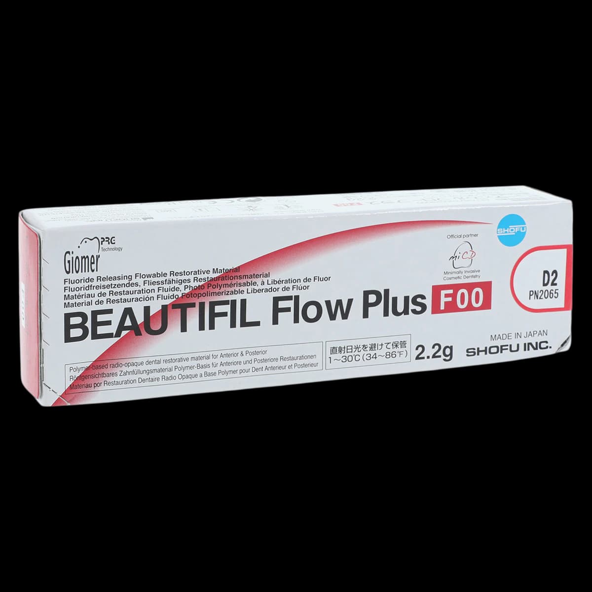 Beautifil Flow Plus Hybrid Composite, Light-Cure, Syringe Refill, F00 (Zero Flow), Shade D2, 2.2 g, 1/Pk, 2065 - Beautifil Flow Plus Hybrid Composite, Light-Cure, Syringe Refill, F00, 2.2 g, D2, 1/Pk, 2065 - Image 1