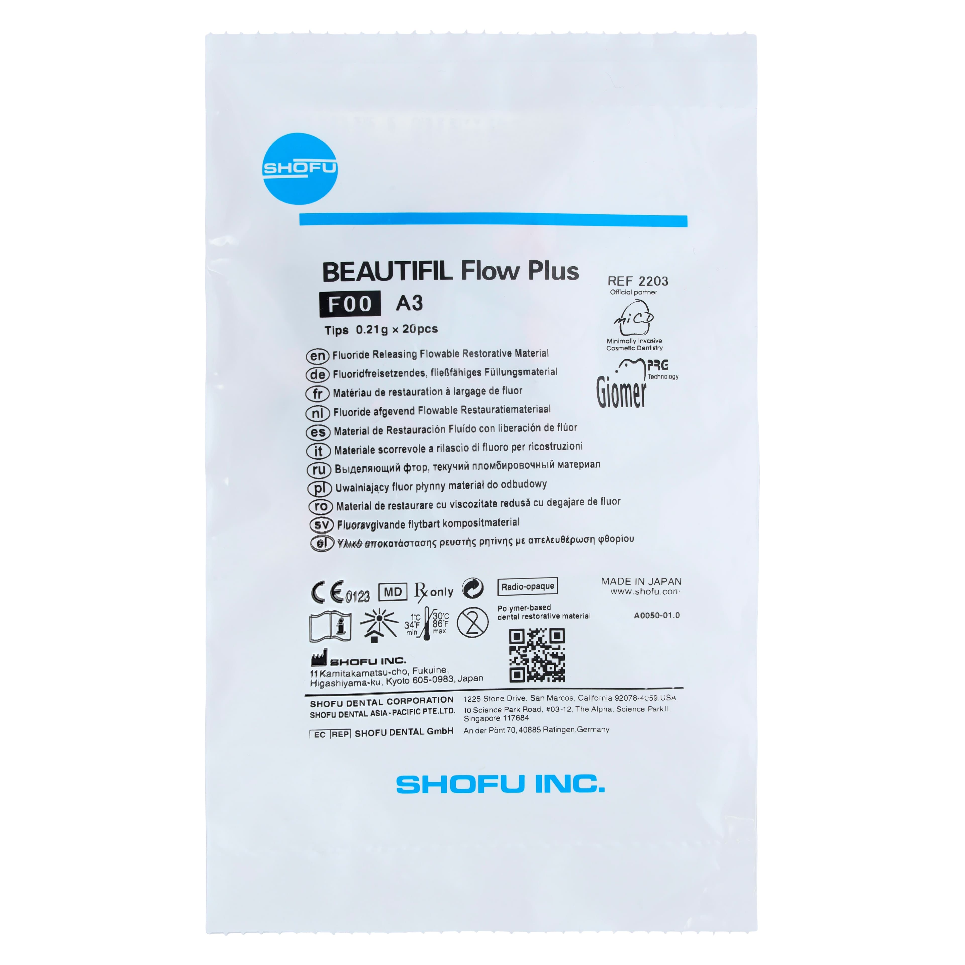 Beautifil Flow Plus Hybrid Composite, Light-Cure, Tips Refill, F00, 0.21 g, A3, 20/Pk, 2203 thumbnail 2