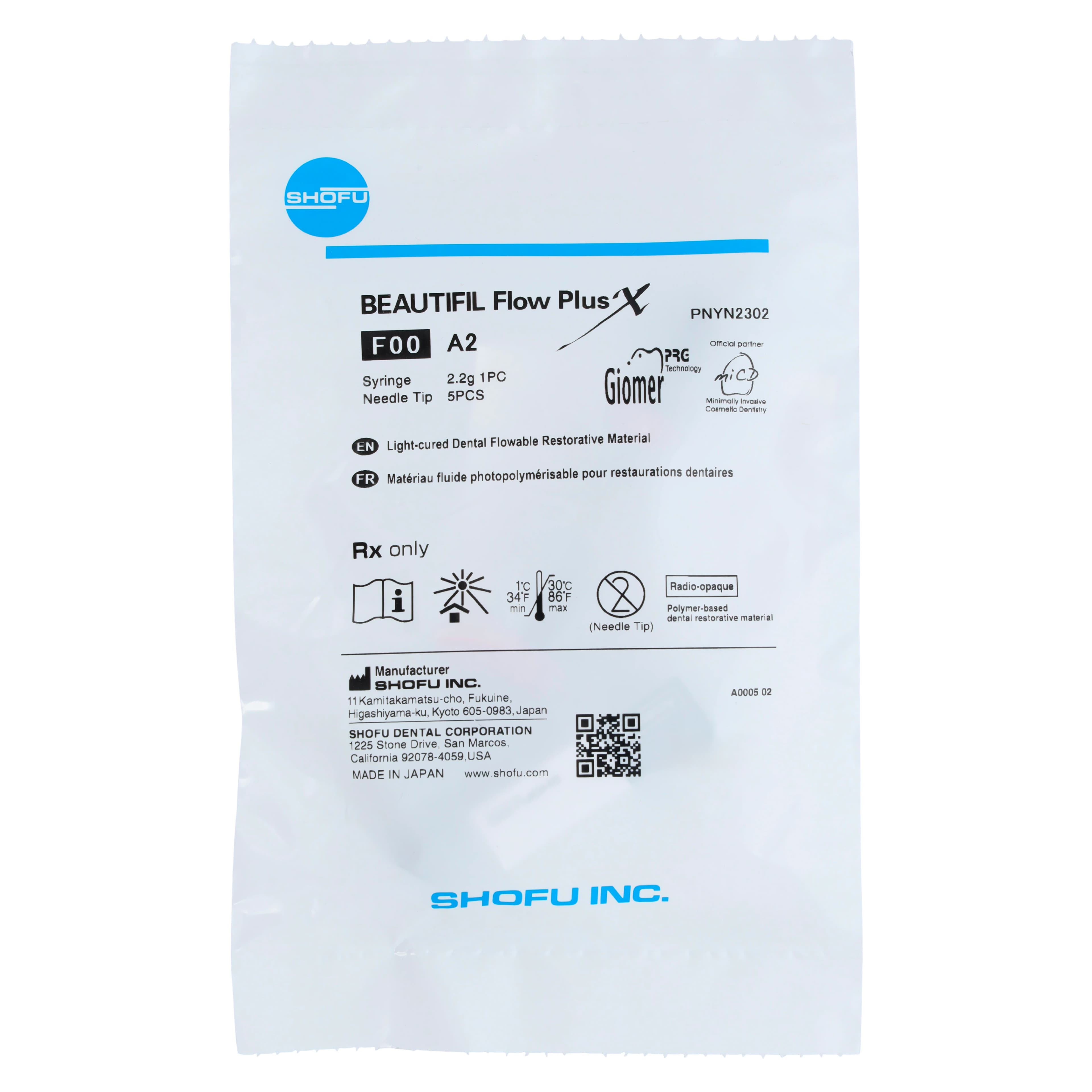 Beautifil Flow Plus X F00 Zero Flow Hybrid Composite Syringe Refill, Shade A2, 2.2g, YN2302 thumbnail 4