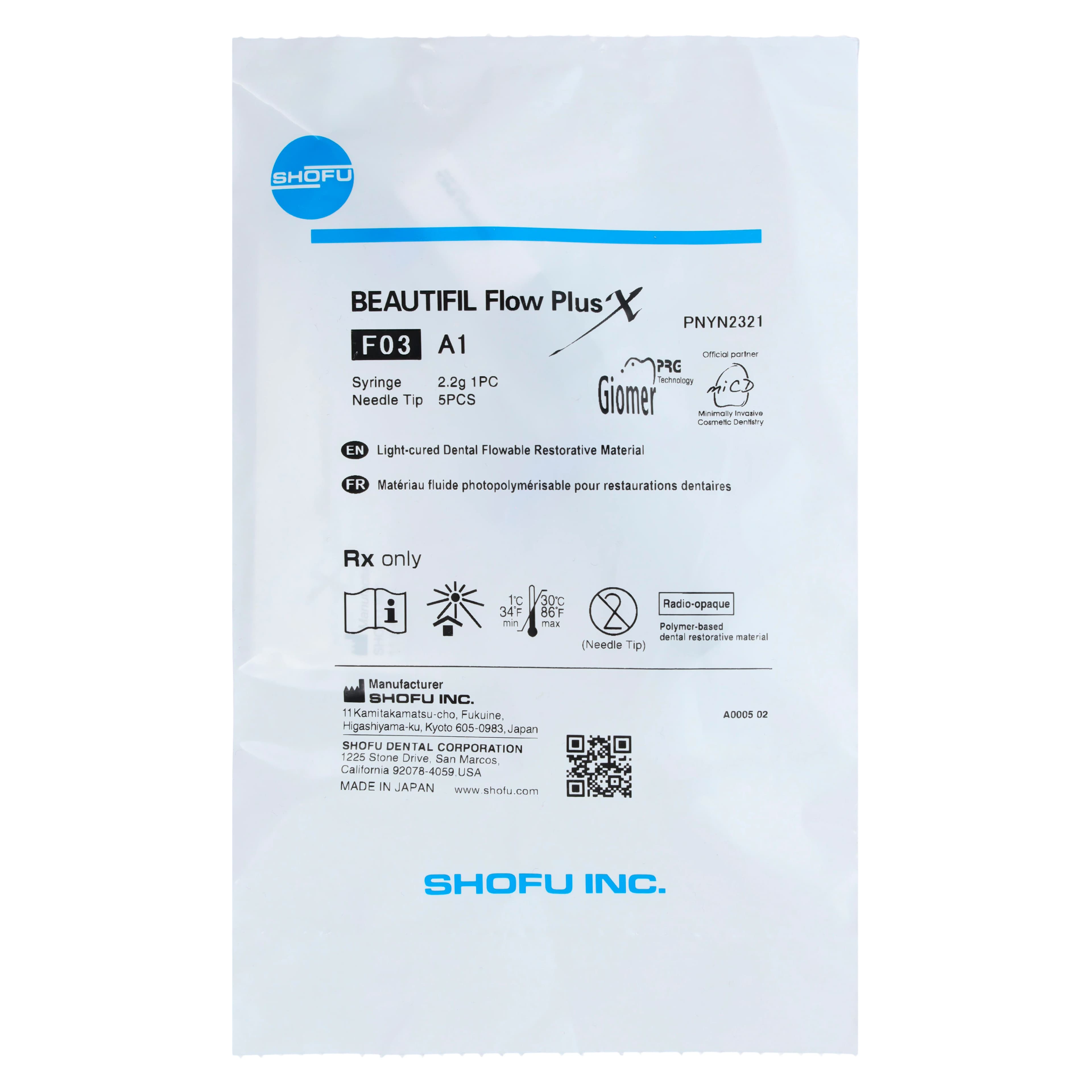 Beautifil Flow Plus X F03 Low Flow Syringe, Shade A1, 2.2g, YN2321 thumbnail 4