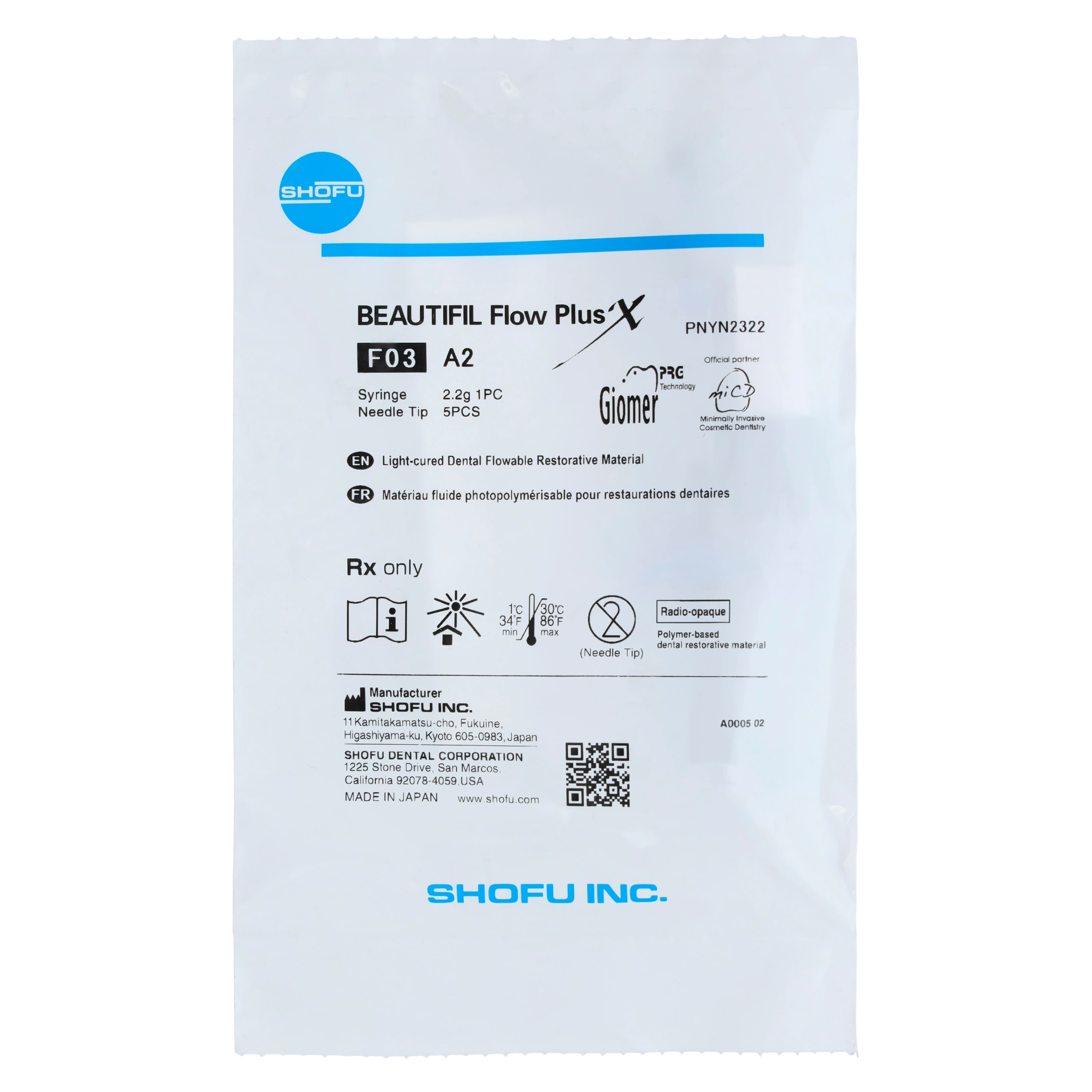 Beautifil Flow Plus X F03 Low Flow Syringe, Shade A2, 2.2g, YN2322 thumbnail 4