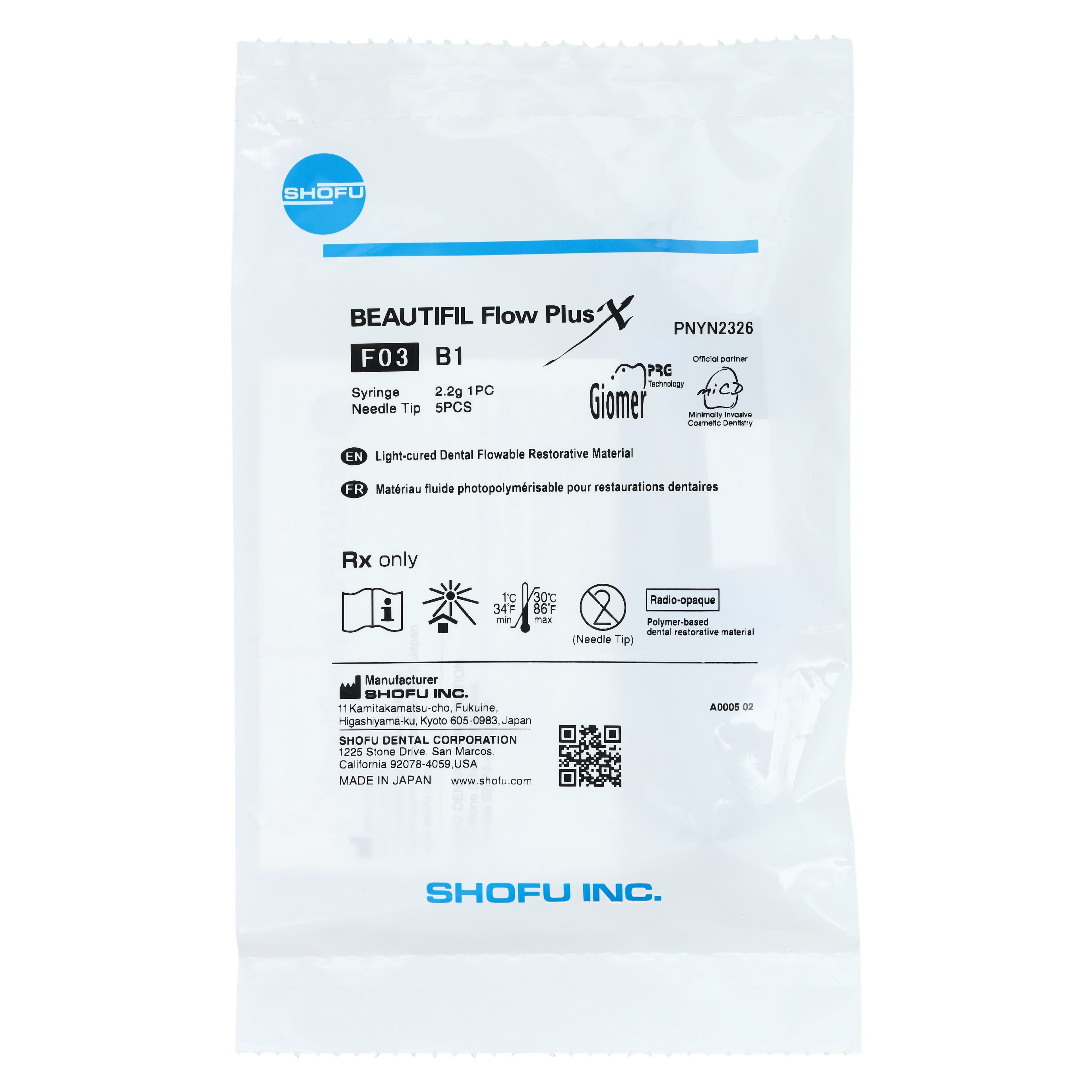 Beautifil Flow Plus X F03 Low Flow Syringe, Shade B1, 2.2g, YN2326 thumbnail 6