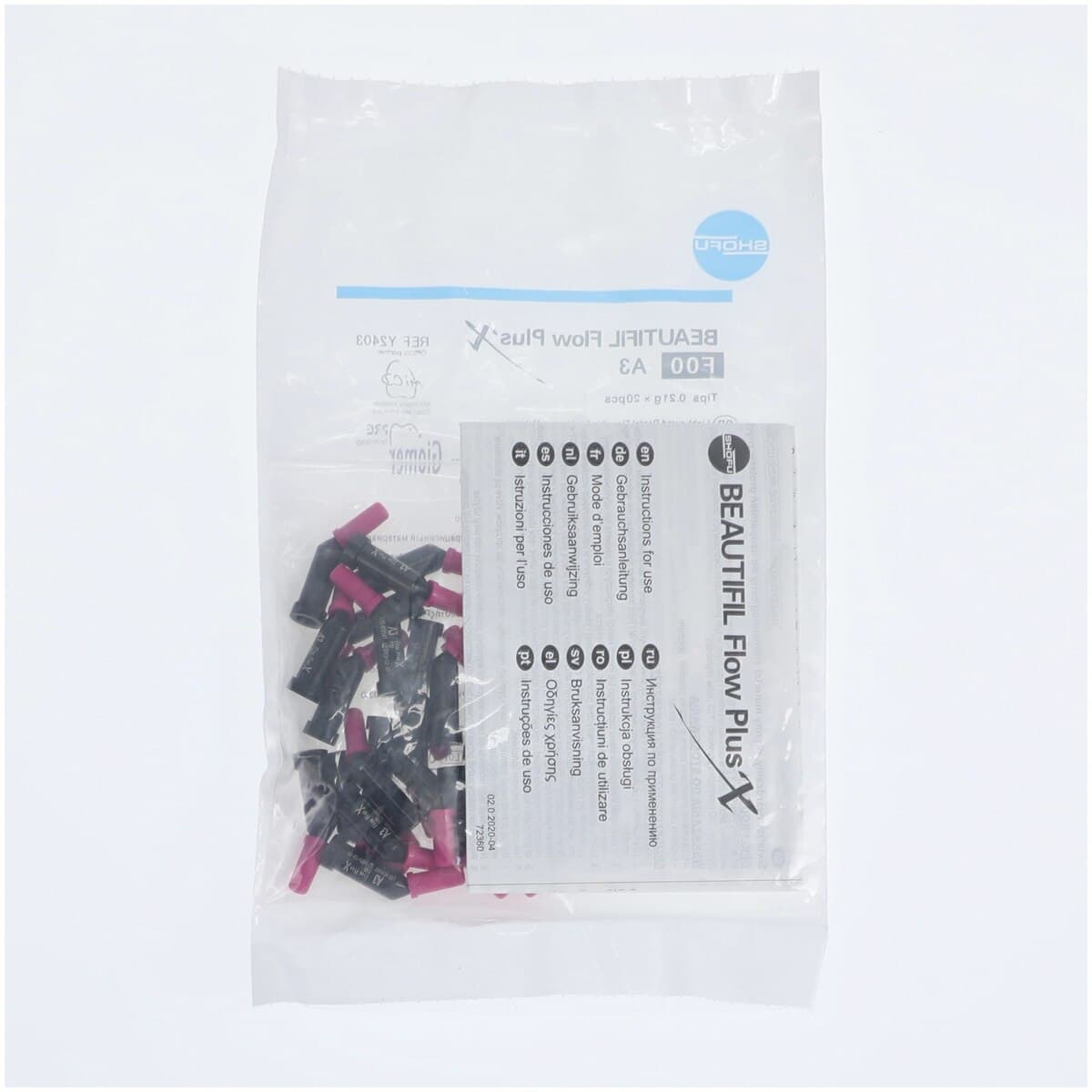 Beautifil Flow Plus X Flowable Composite, F00 (Zero Flow), Shade A3, 0.21 g Tips, 20/Pkg, Y2403 thumbnail 2