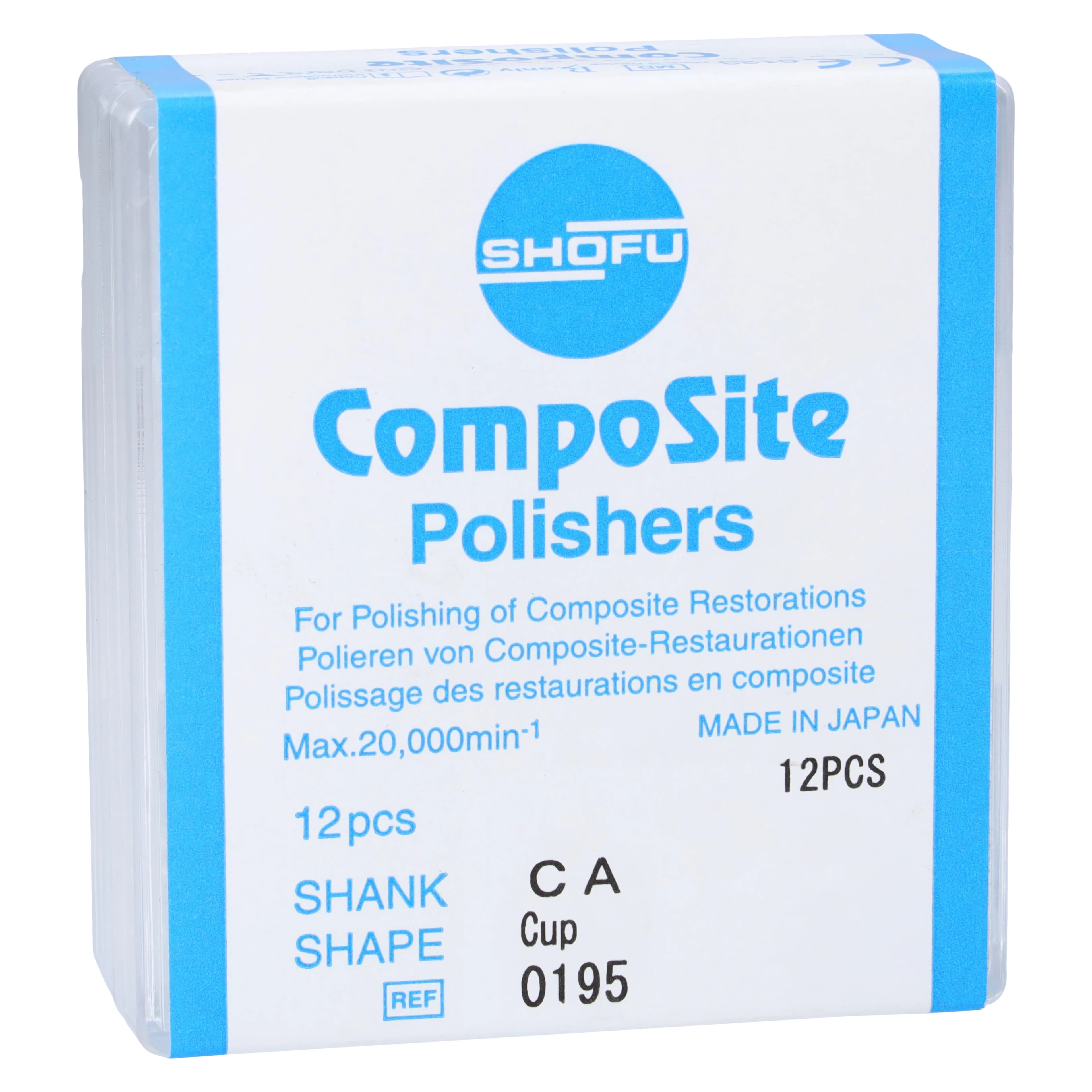 Shofu CompoSite Polisher, RA, Cup, #080 Regular, 12/Pk, 0195 - CompoSite Polishers, RA, Cup, # 080, Regular, 12/Pk, 0195 - Image 1