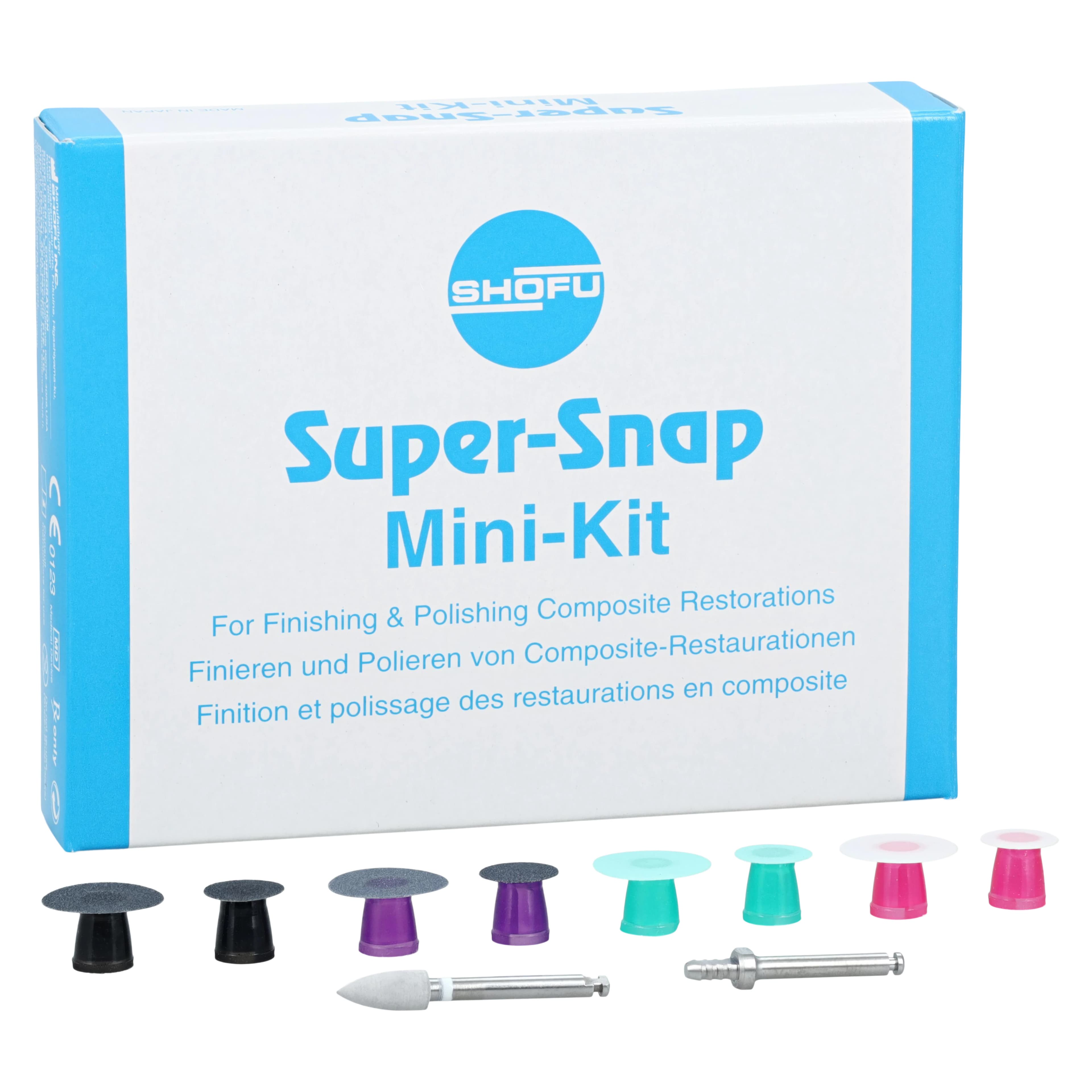 Shofu Super-Snap Mini Rainbow Technique Kit, CA, Assorted Grits, 48 Disks + Point + Mandrel, #0505 - Super-Snap Disks, CA, Mini Rainbow Technique Kit, Assorted, 12/Pk, 0505 - Image 1