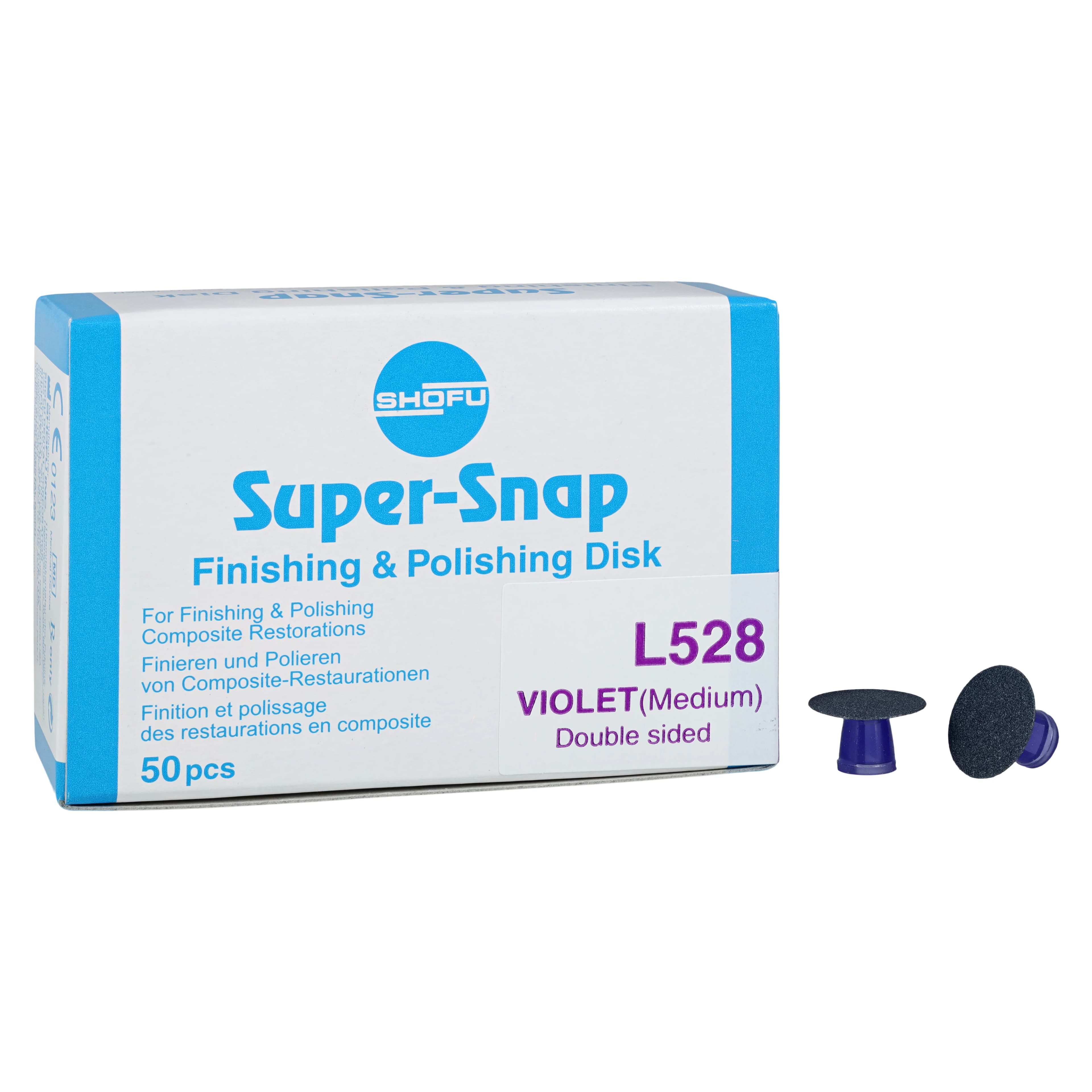 Shofu Super-Snap Disks, Violet Medium, Double-Sided, Standard (12 mm), 50/Box, L528 thumbnail 2