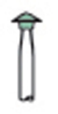 Shofu Dura-Green Stone, HP, Knife Edge KN1, ISO #050, Silicone Carbide, 12/Pack, #0023 - Dura-Green Stones - HP - KN1 - Image 1