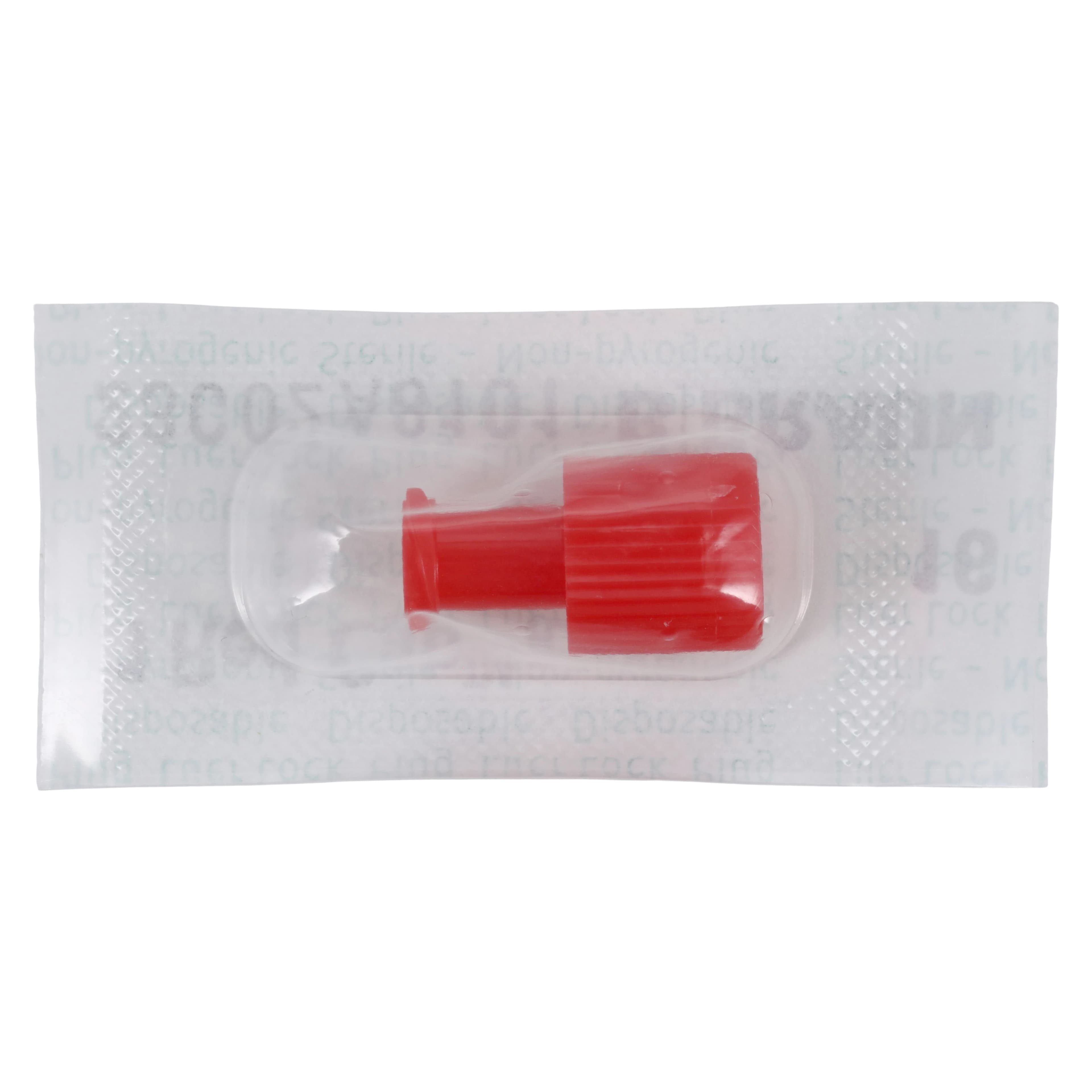 B. Braun Capping Device Dual Function, IV Cap, Male Luer/Female End, Non-DEHP/Non-PVC/Non-BPA, Sterile, Red, 100/Box thumbnail 4