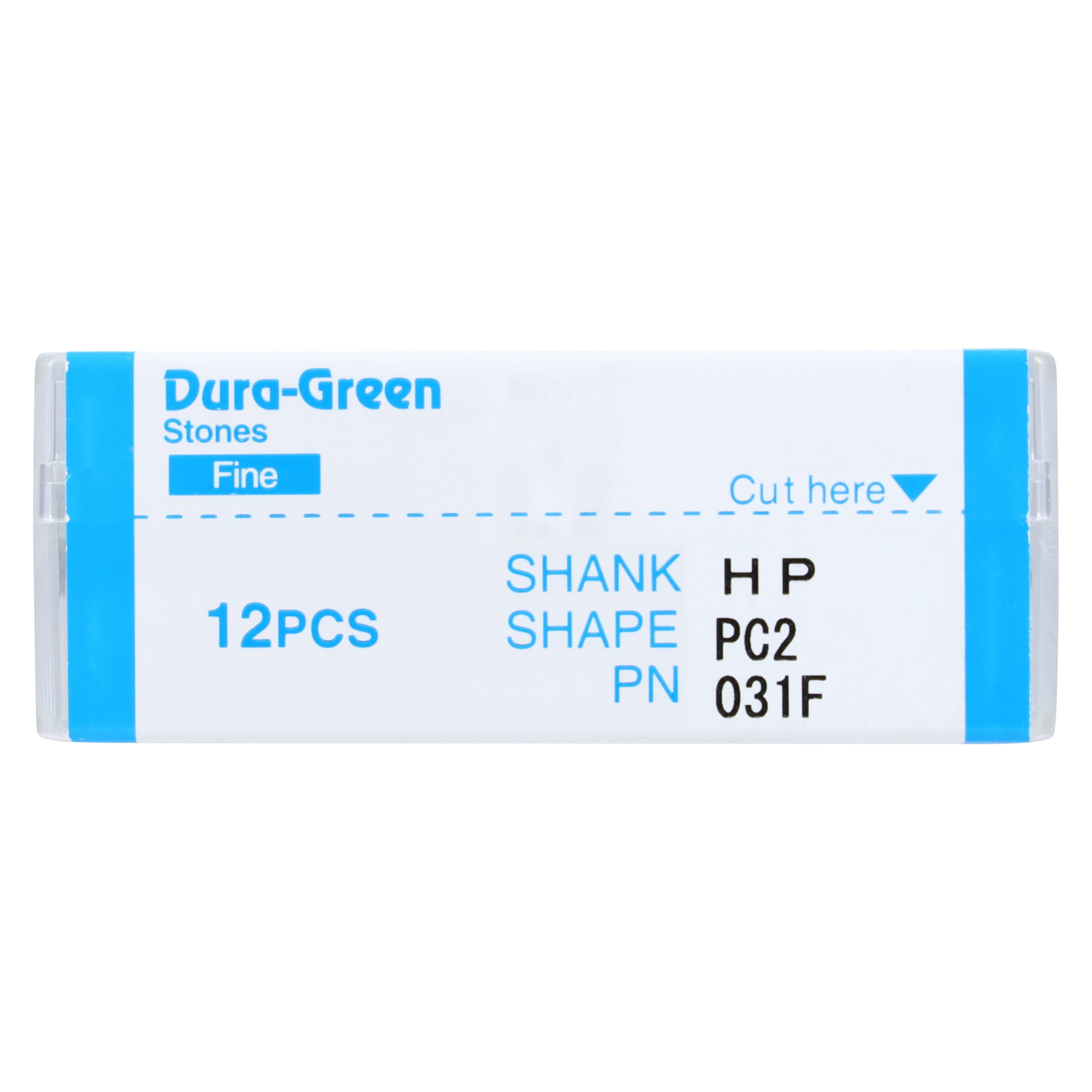 Shofu Dura-Green Stones, HP Fine, PC2 Pointed Cylinder, Silicon Carbide, 12/Pack, 031F thumbnail 4