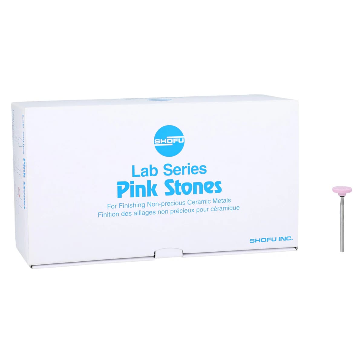 Shofu Lab Series Pink Mounted Stones #6 HP, Aluminum Oxide, 72/Box, ISO #130 - Lab Stone Pink #6 HP (72) - Image 1