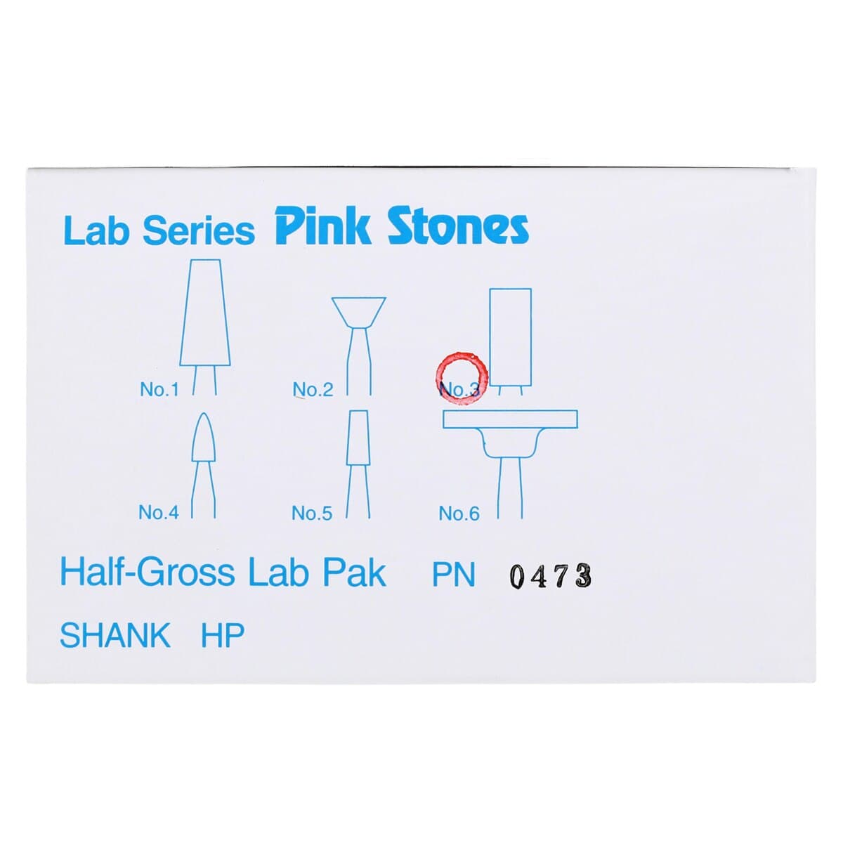 Shofu Lab Series Pink Mounted Stone #3 HP, Aluminum Oxide, 72/Box, ISO #056 thumbnail 6