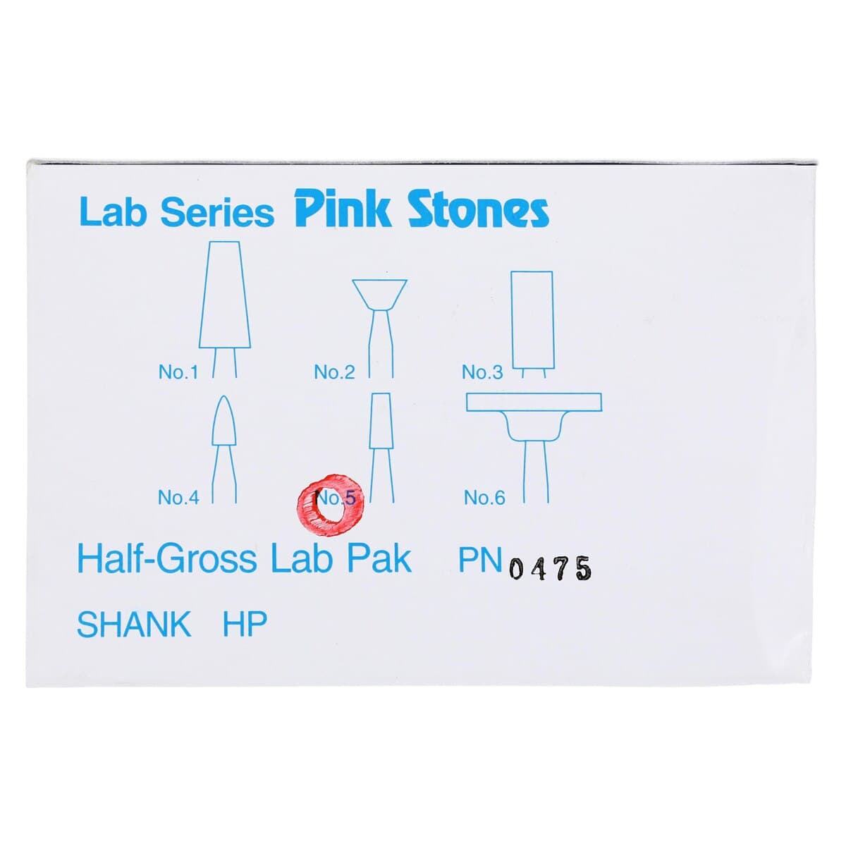 Shofu Lab Series Aluminum Oxide Mounted Stone, Pink, #5 HP, ISO #025, 72/Pack thumbnail 5