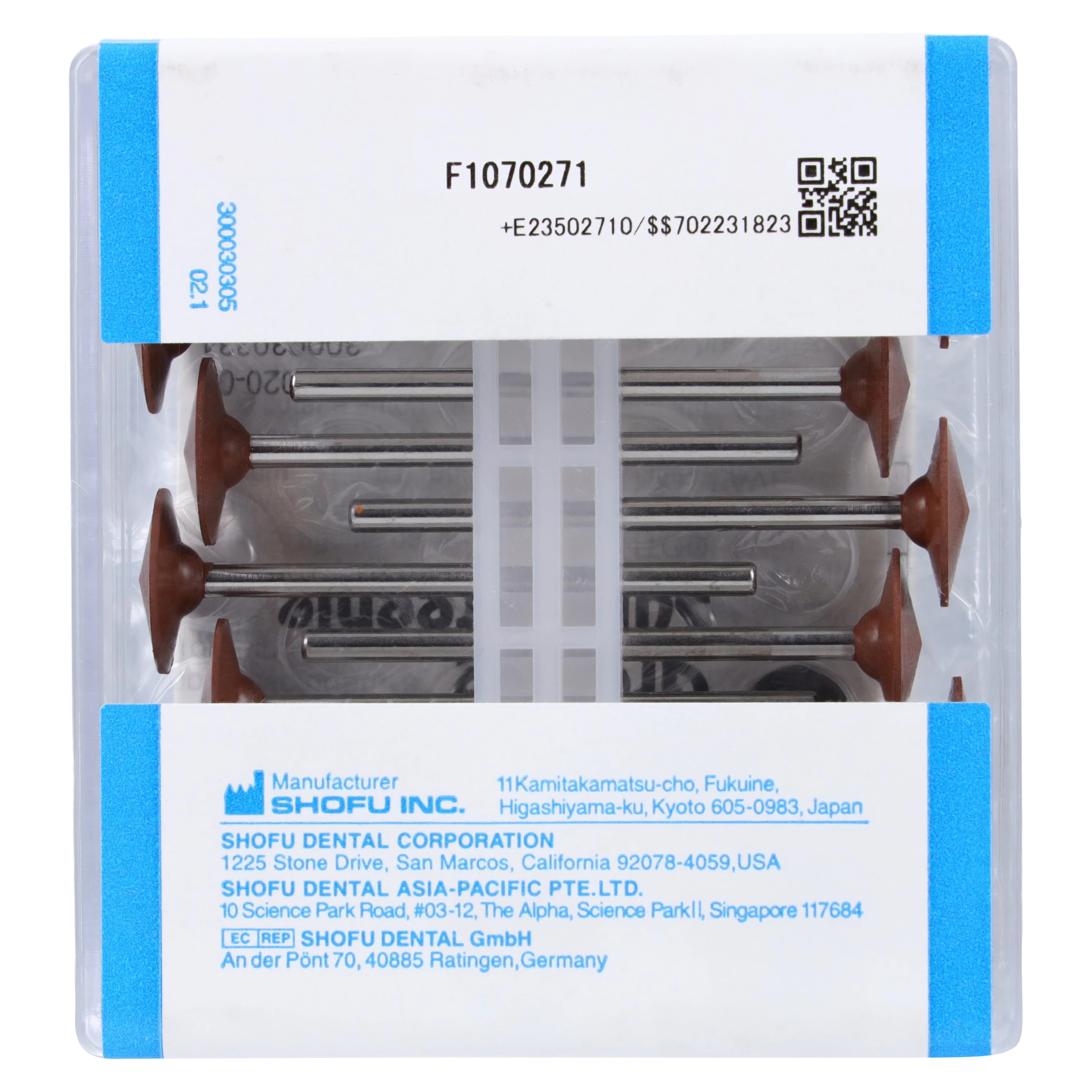 Shofu Brownie Silicone Polisher, HP Straight Handpiece, KN7 Knife-Edge Shape, Pre-Polishing, Brown, #0271, 12/Box thumbnail 2
