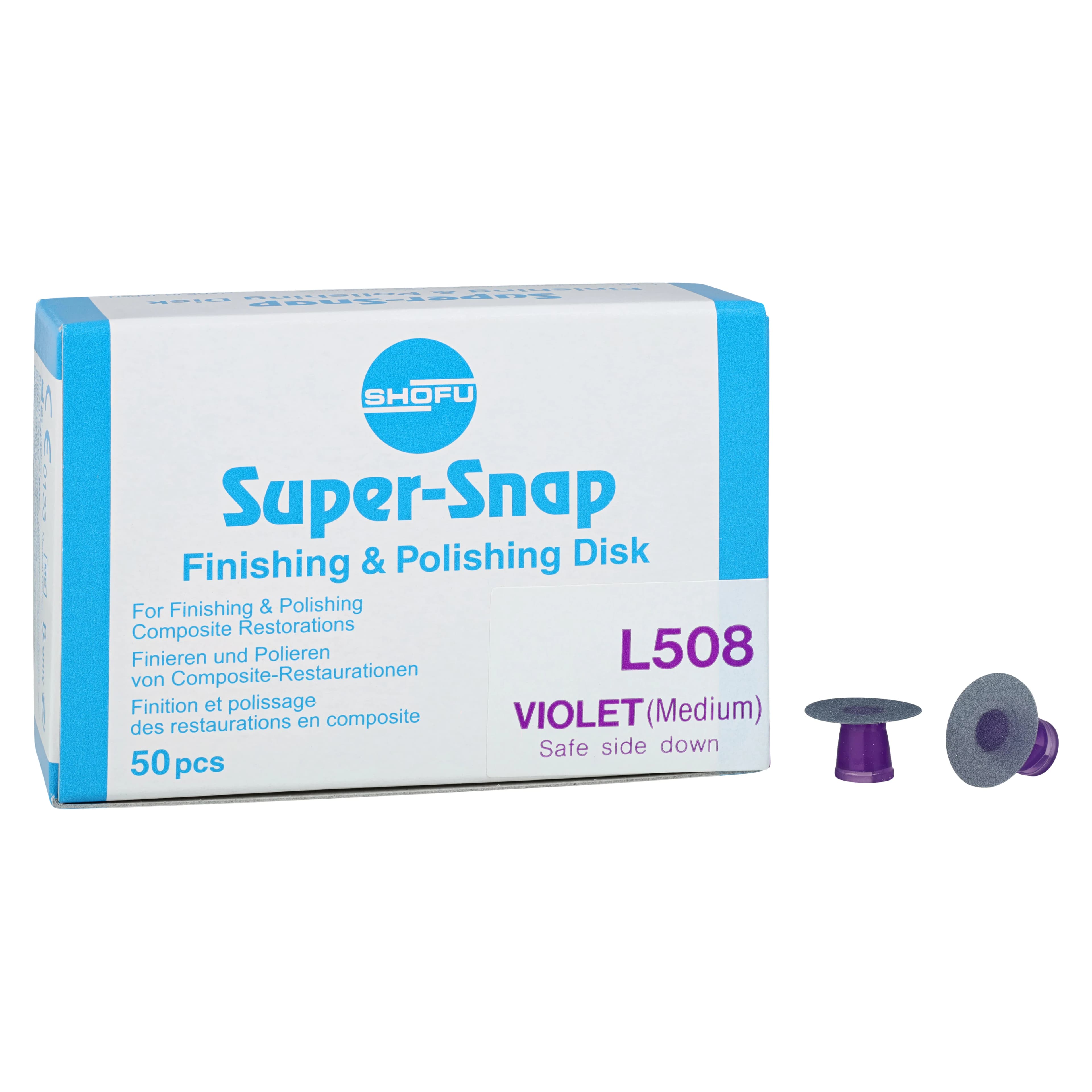 Super-Snap Finishing Discs, Medium (Violet), Safe Side Down, Standard, 50/Pk, L508 thumbnail 2