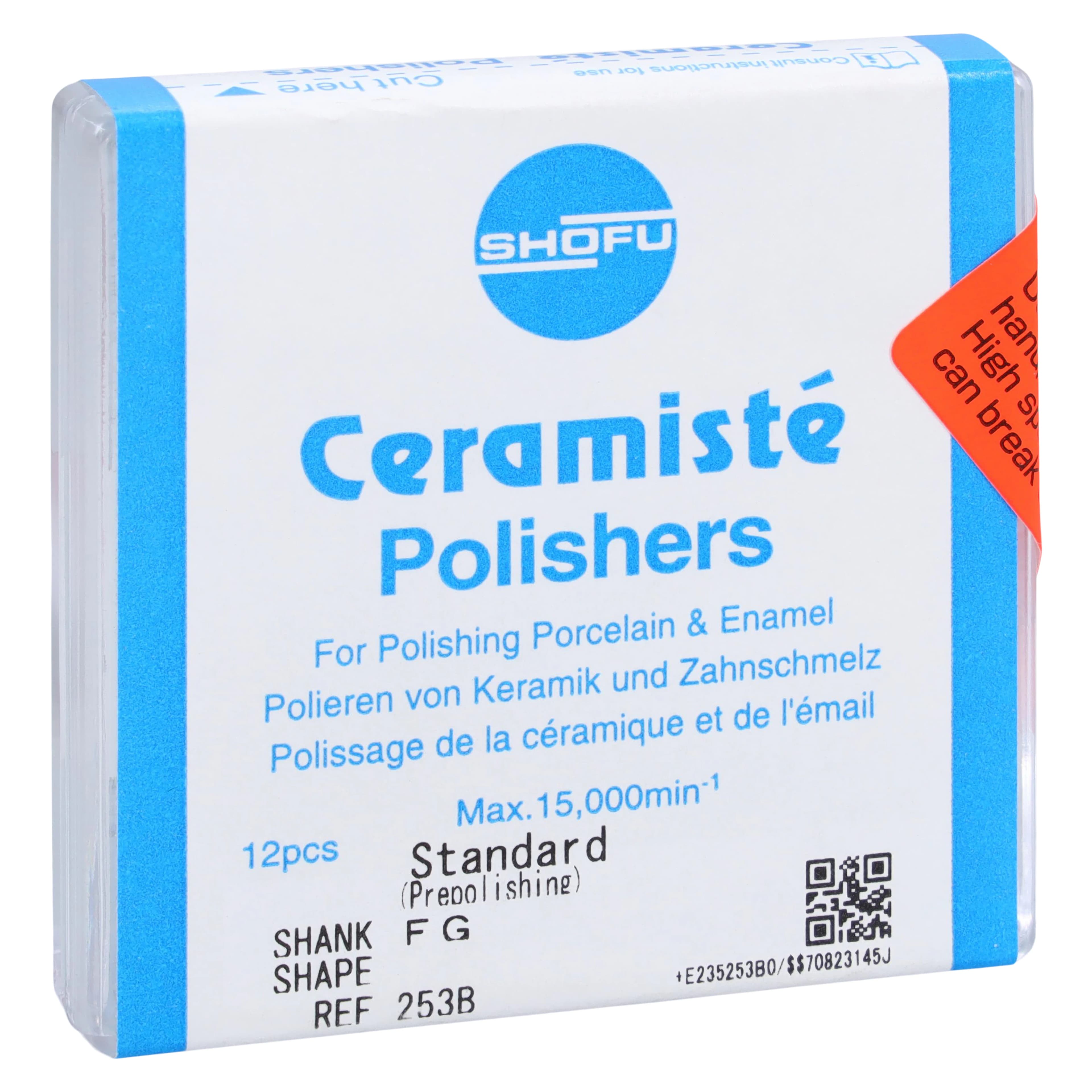 Shofu Ceramiste Polisher Midi-Point, Standard Grit, FG, No Band, 12/Pk, 253B - Ceramiste Points Midi-Point 12/Pk, 253B - Image 1