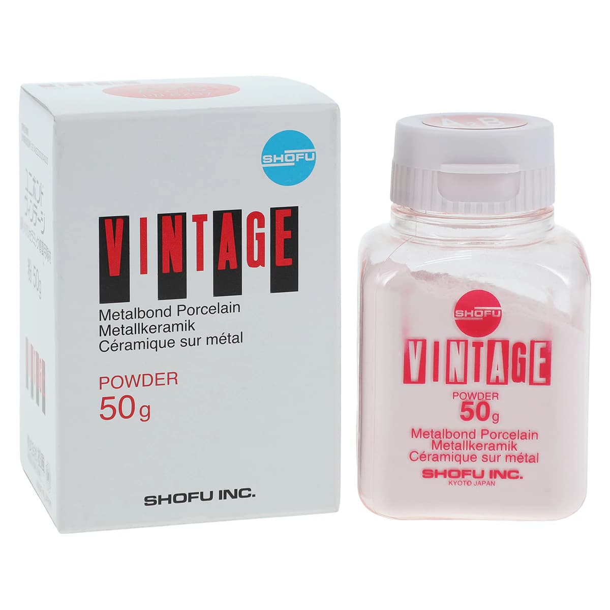 Shofu Vintage Body Porcelain Powder, Shade A2B, 50g - Vintage Body - Image 1