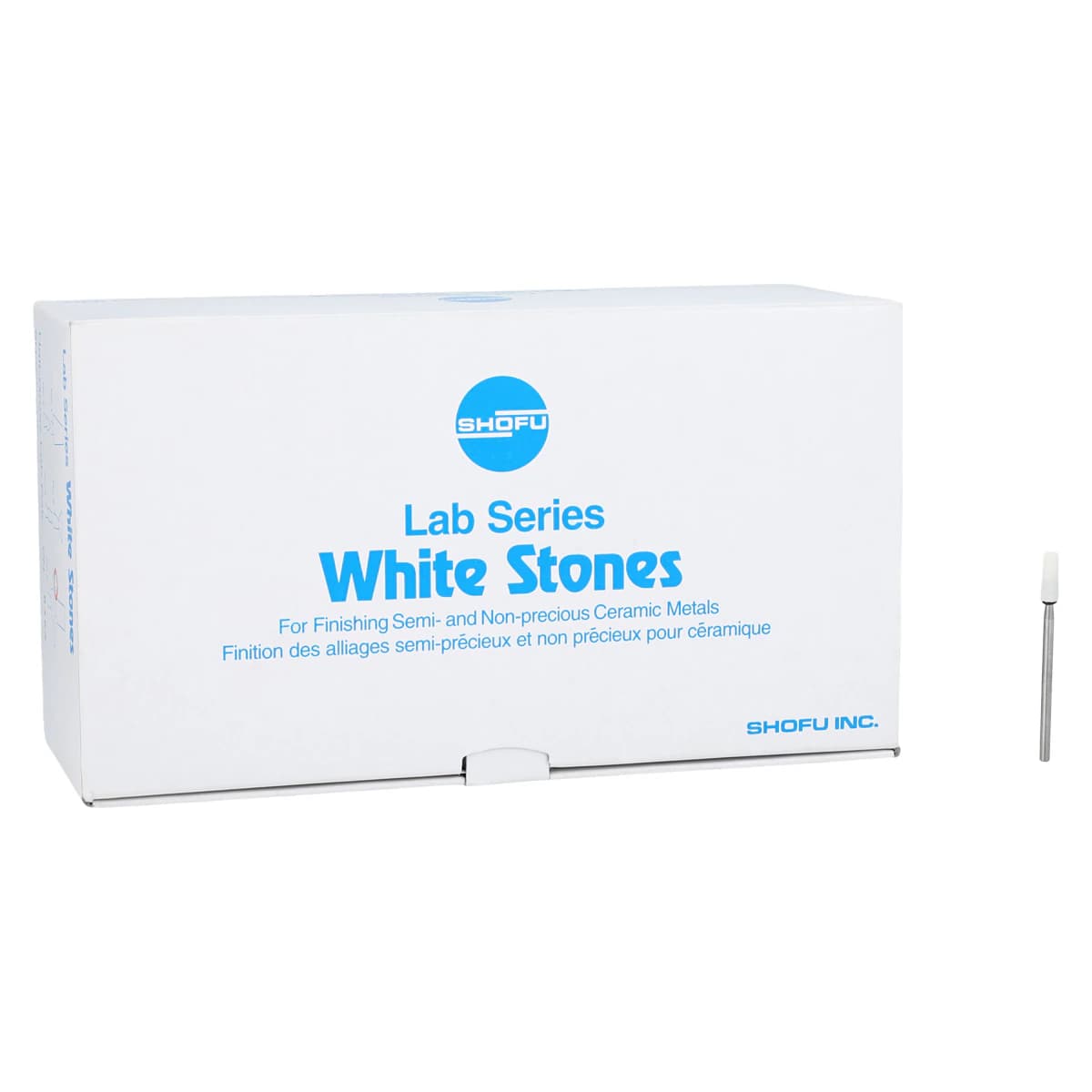 Shofu Lab Series White Aluminum Oxide Mounted Stone, #1 Shape, ISO #040, HP Shank, 12/Box - Lab Stone White #1 (12) - Image 1