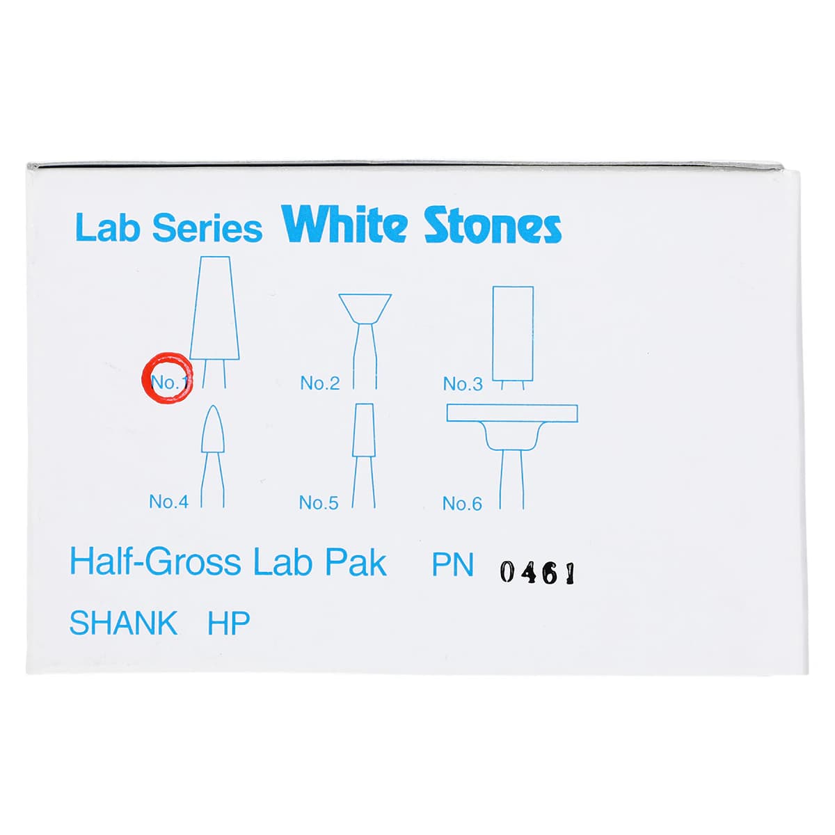 Shofu Lab Series White Aluminum Oxide Mounted Stone, #1 Shape, ISO #040, HP Shank, 12/Box thumbnail 6