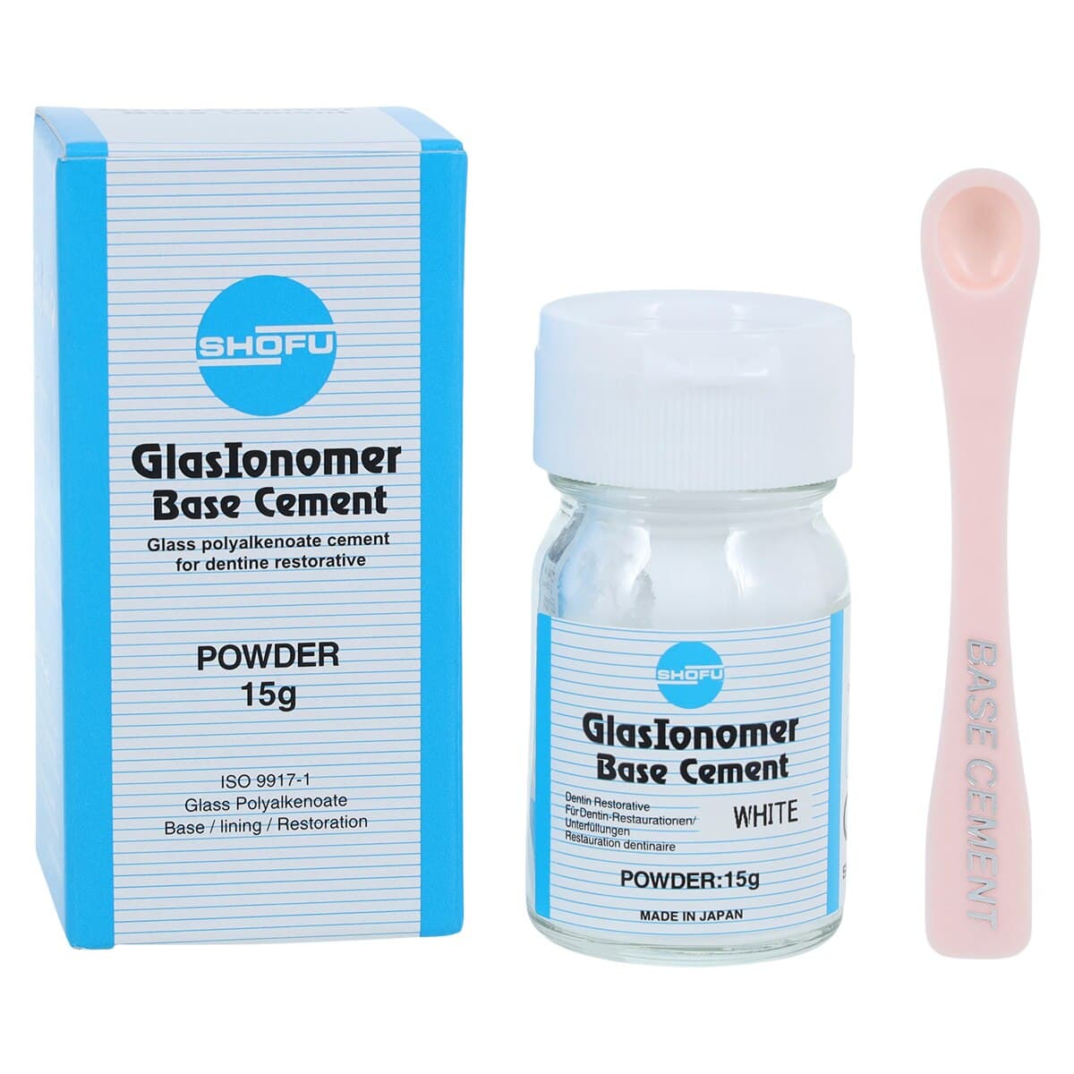 Shofu GlasIonomer Base Cement Powder, White, 15 g/Bottle, Refill, 1113 - Glaslonomer Base Cement, Powder, 15 g/Bt, White, 1/Pk, 1113 - Image 1