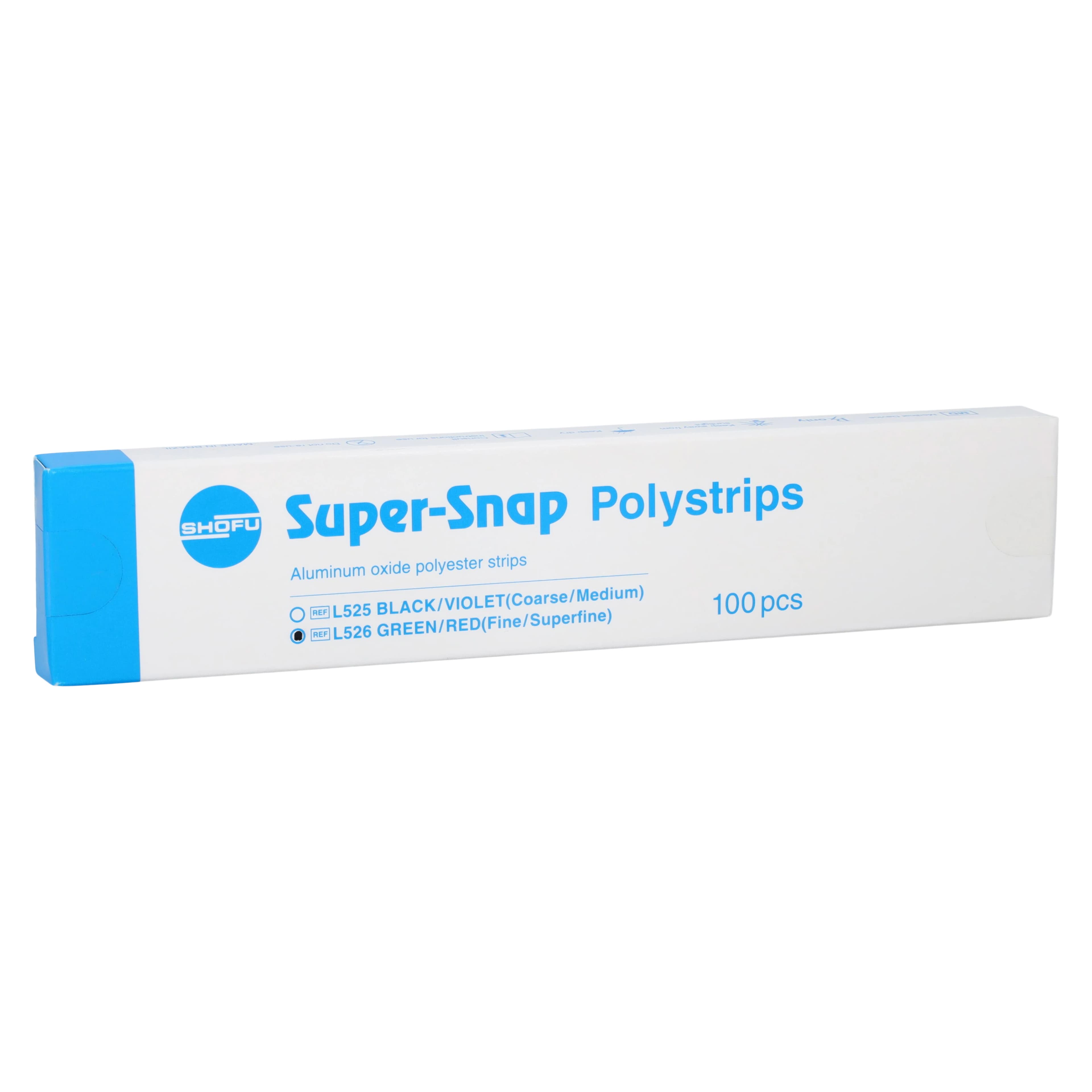 Shofu Super-Snap Polystrips, Fine/Superfine, Green/Red, 100/Pk, L526 - Super-Snap Polystrip Green/Red 100Pk - Image 1