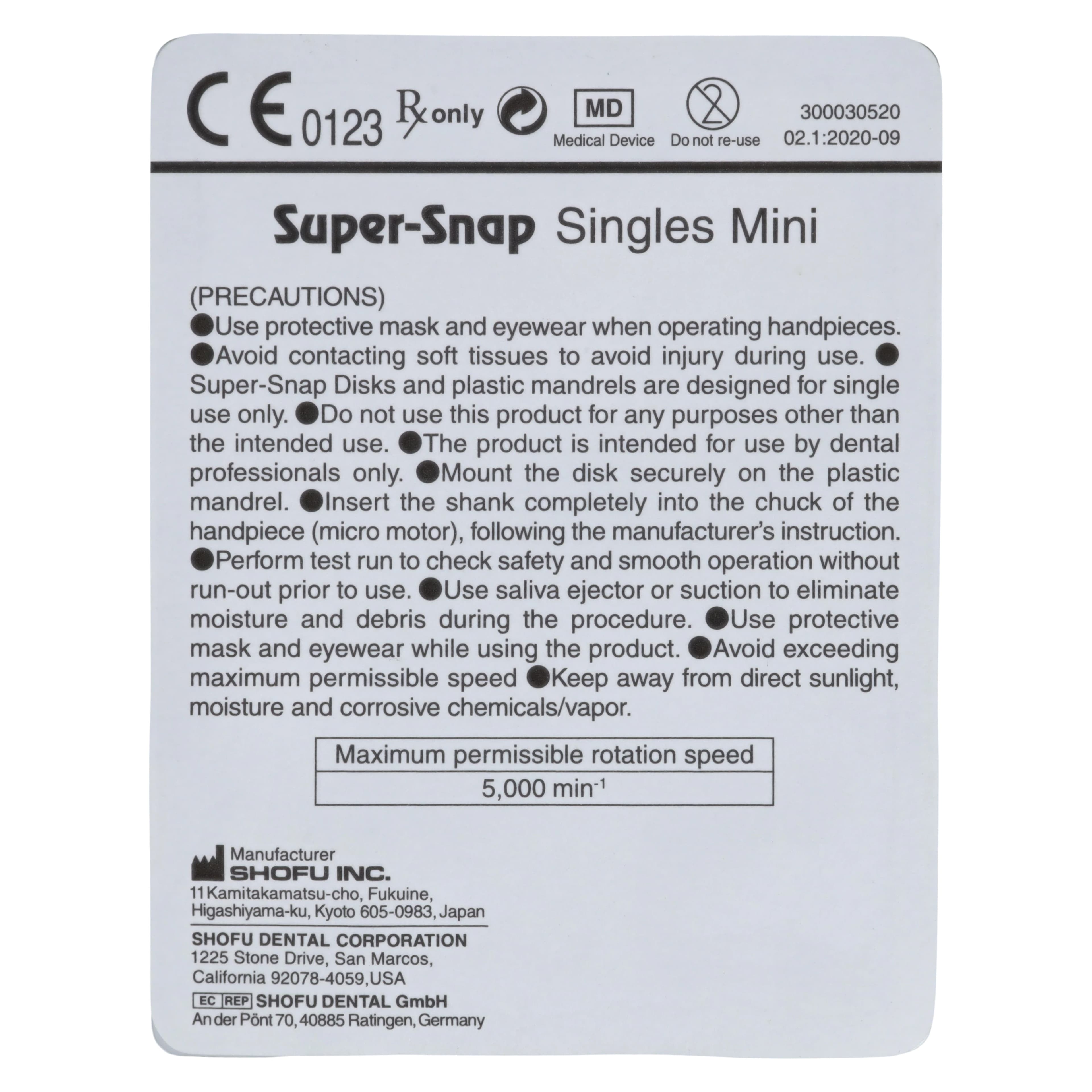 Shofu Super-Snap Singles Mini Finishing & Polishing Disks, 8 mm, Assorted Grit, 48/Pkg, 0503 thumbnail 4