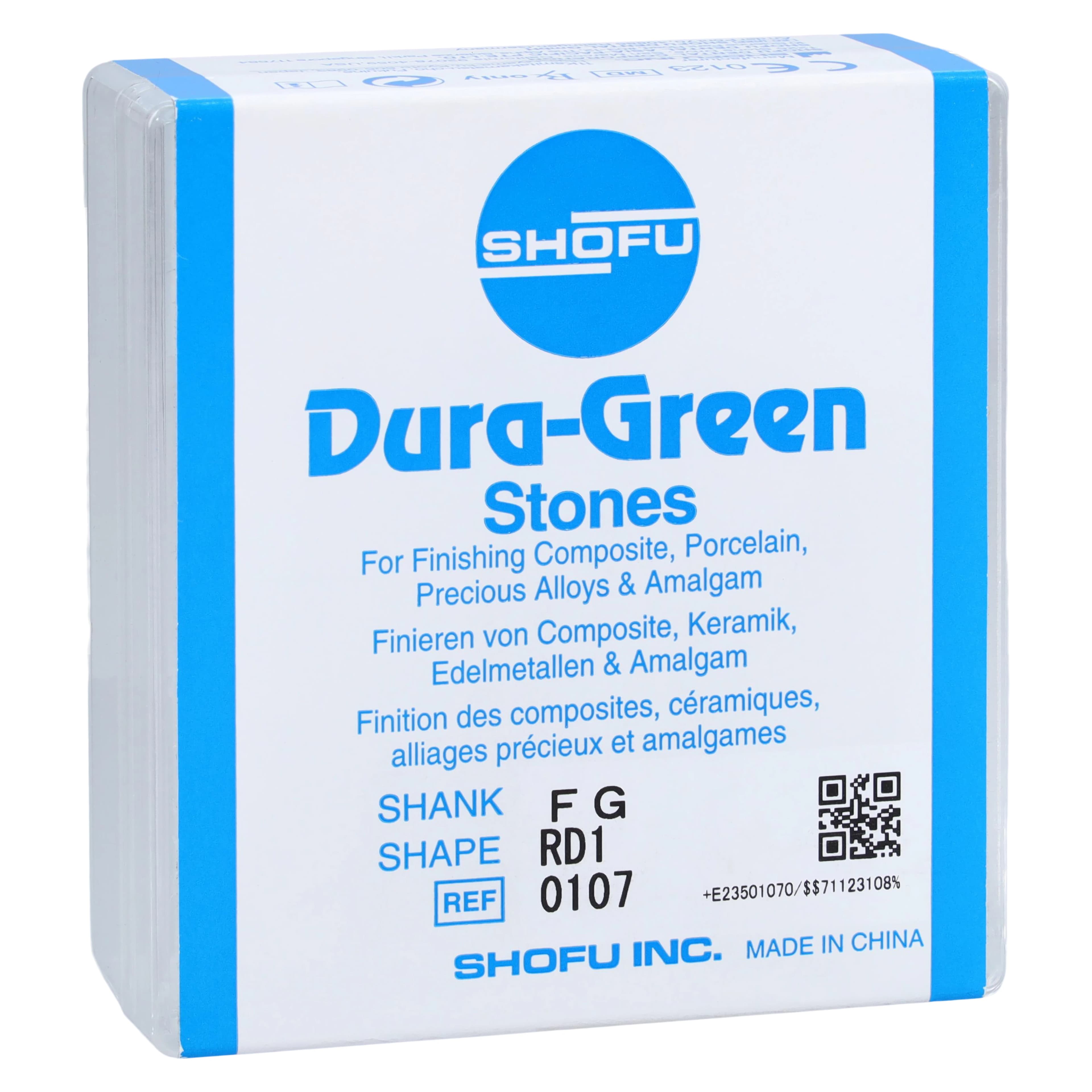 Shofu Dura-Green Stones, FG (Friction Grip), Round RD1, ISO #030, Green, 12/Pk, 0107 - Dura-Green Stones - FG - RDI - Image 1