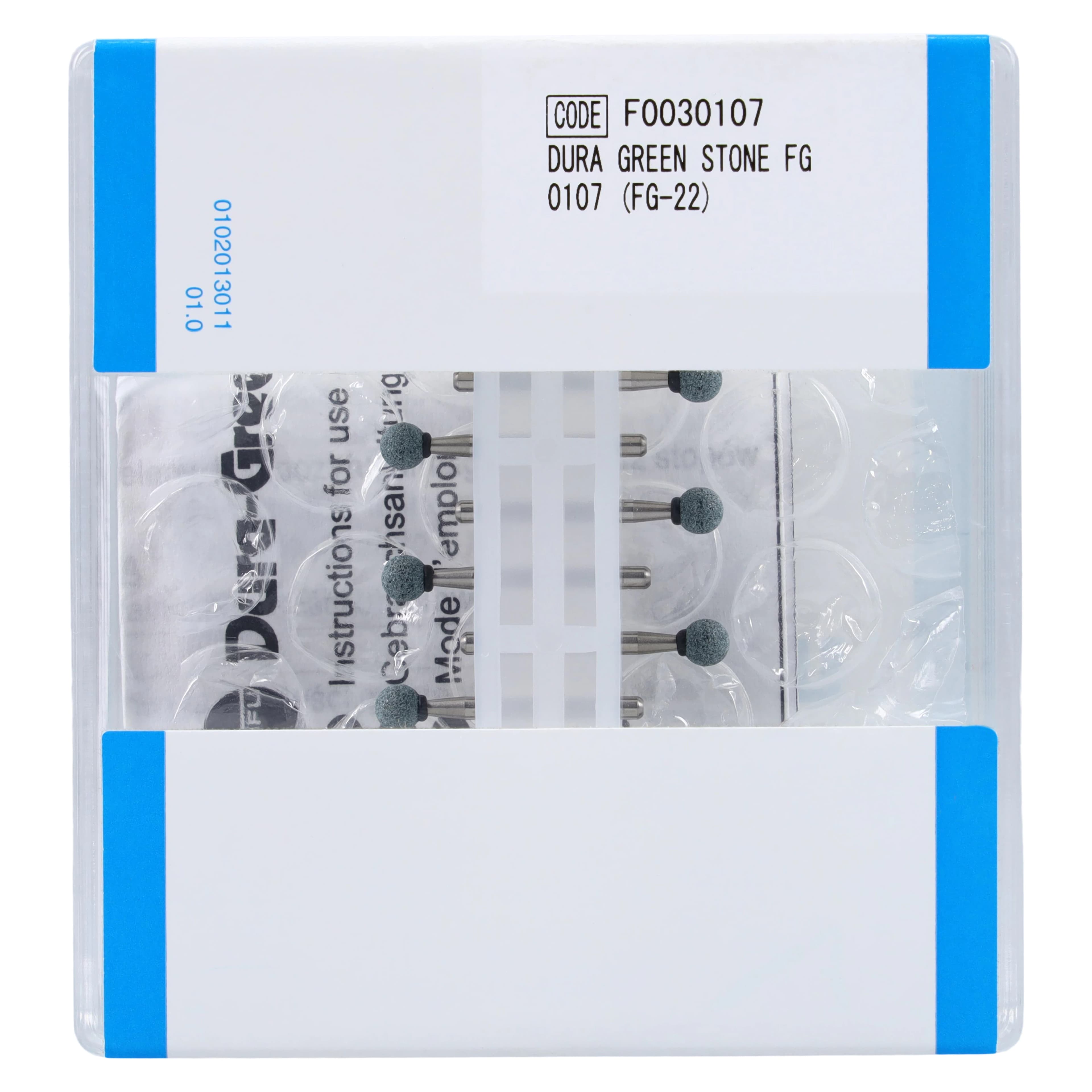 Shofu Dura-Green Stones, FG (Friction Grip), Round RD1, ISO #030, Green, 12/Pk, 0107 thumbnail 2
