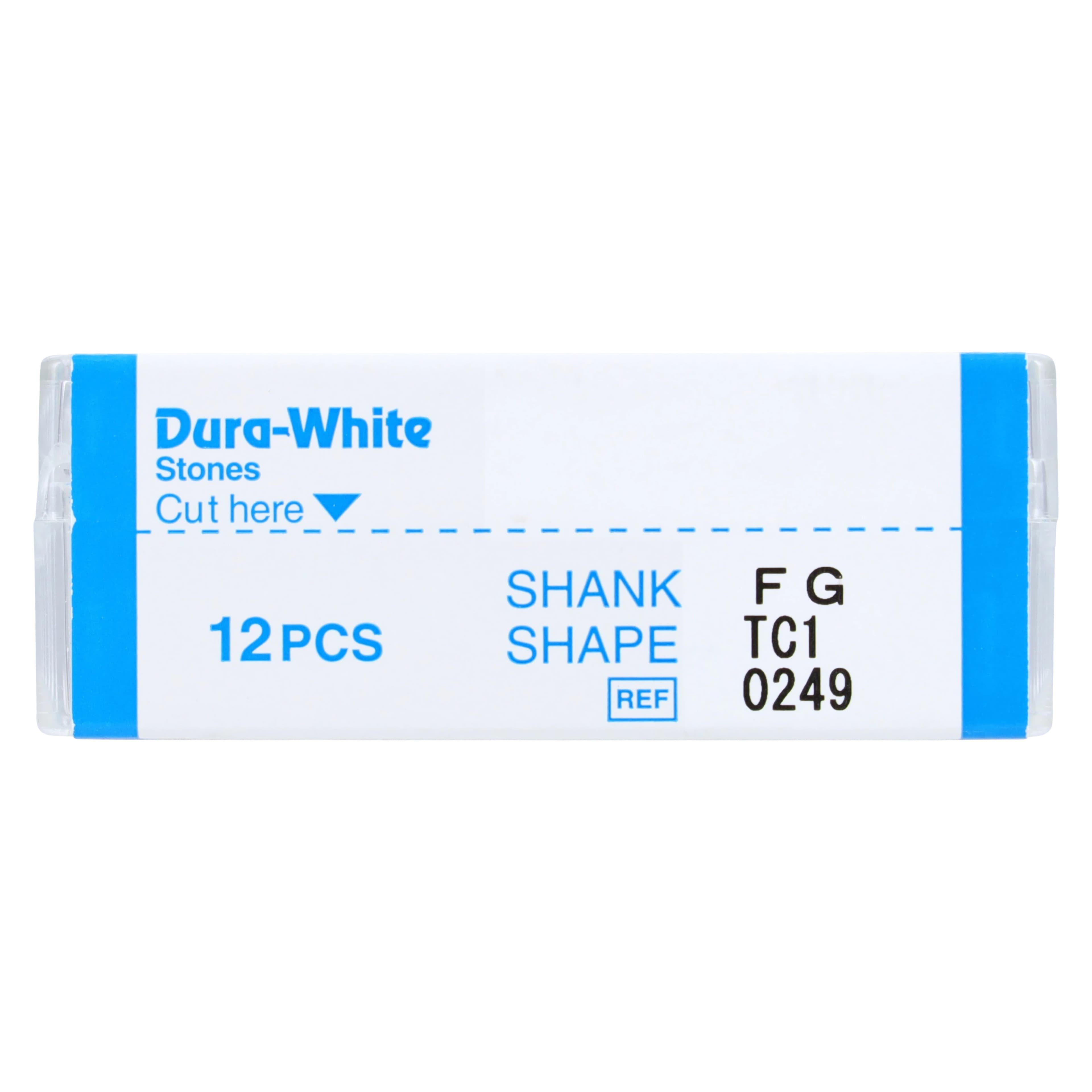 Shofu Dura-White Stones, FG, Tapered Cylinder TC1, ISO #020, White, Aluminum Oxide, 12/Pk, #0249 thumbnail 4