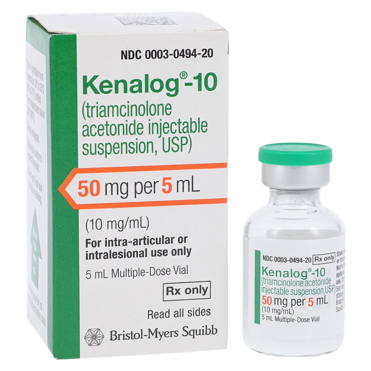 Kenalog-10 Injection, 10mg/mL, Multi-Dose Vial (MDV), 5mL - Kenalog-10 Inj MDV - Image 1