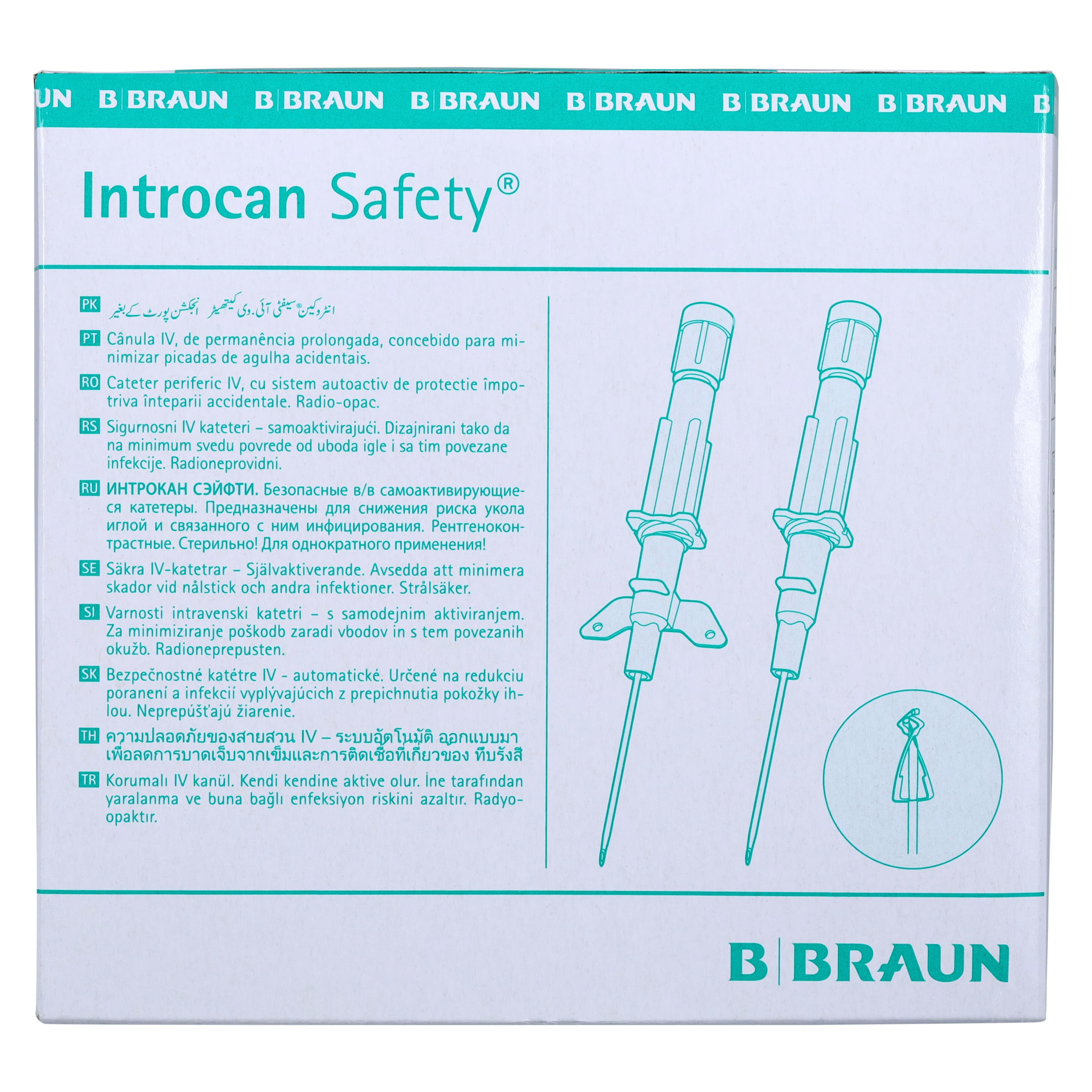 B. Braun Introcan Safety IV Catheter, 24 Gauge, 0.55" Straight, Yellow, 50/Box thumbnail 4