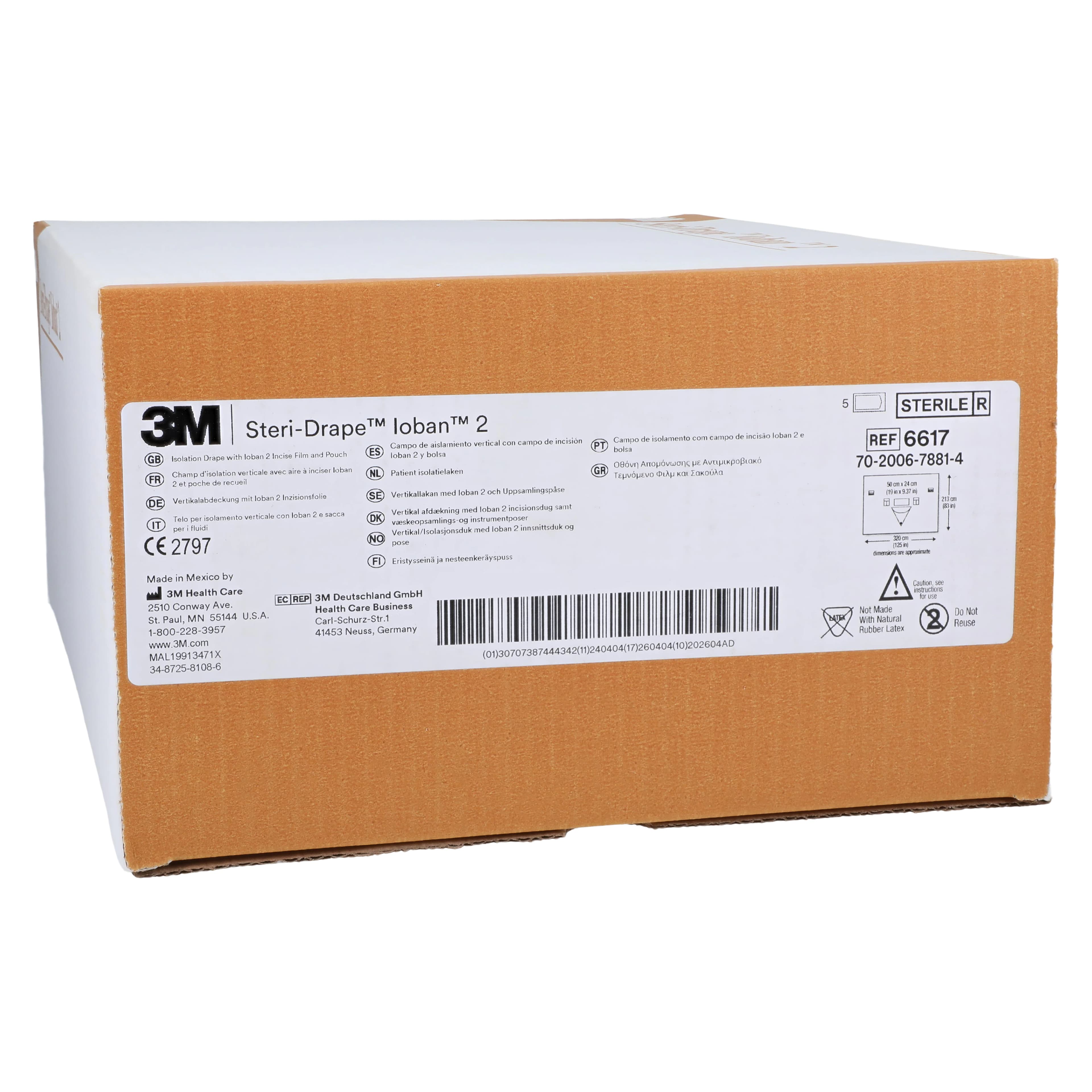 3M Steri-Drape Ioban 2 Antimicrobial Incise Drape, 125" x 83", Sterile, 1 Each - Steri-Drape Plastic Isolation - Image 1