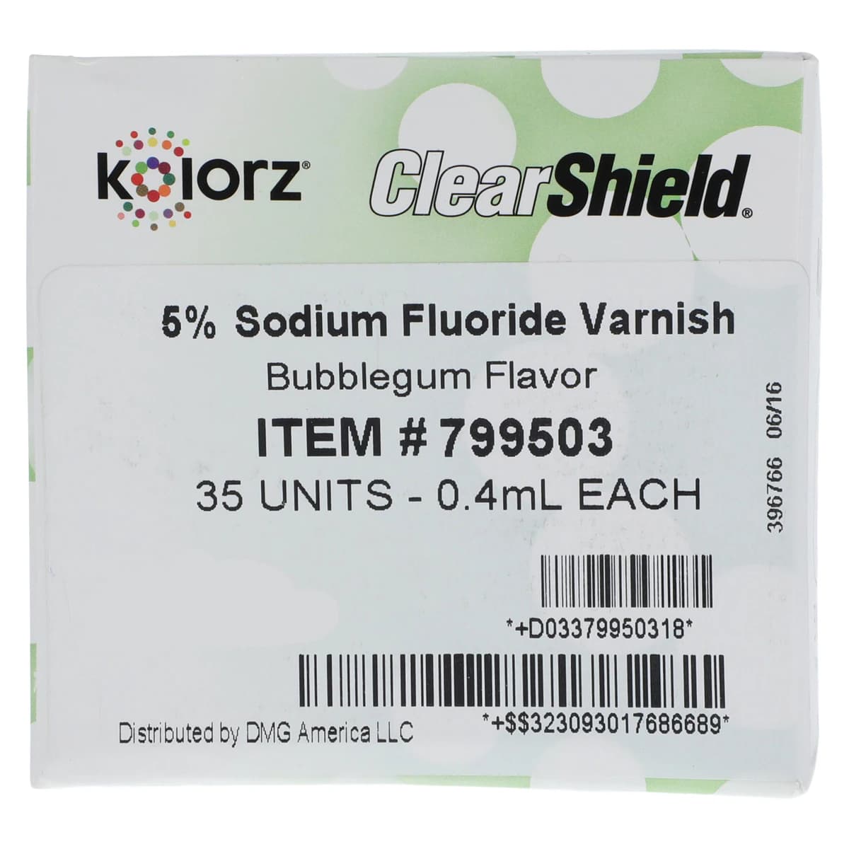Kolorz ClearShield Fluoride Varnish, 5% NaF, Bubblegum, 0.4 mL Unit Dose, 35/Pk, 799503 thumbnail 4