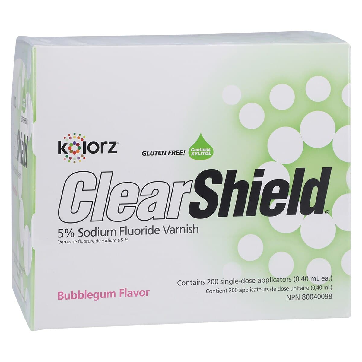 Kolorz ClearShield Fluoride Varnish, 5% NaF, Bubblegum, 0.4 mL Unit Dose, 200/Pk, 799504 thumbnail 2