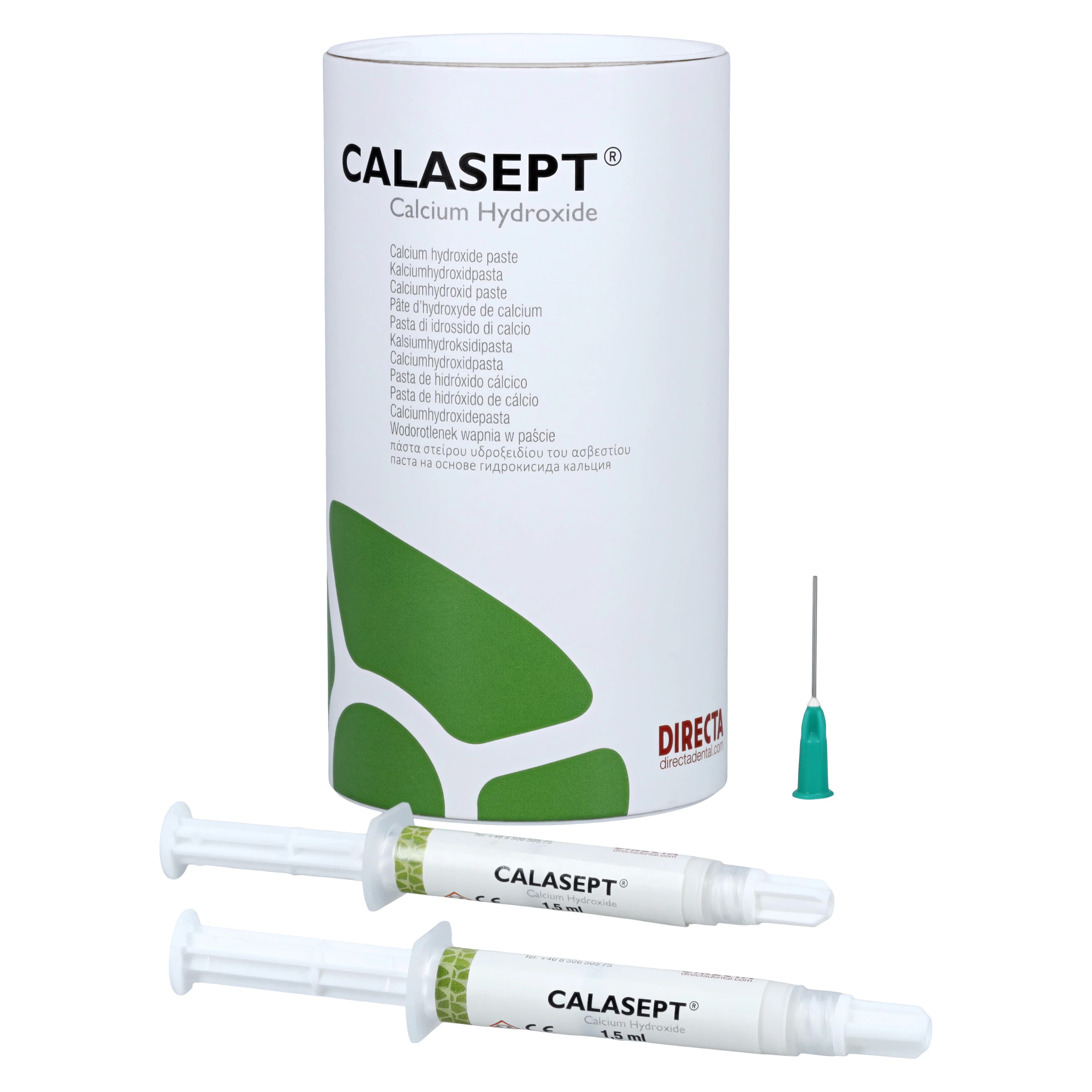 Calasept Calcium Hydroxide Paste Small Kit, 2 x 1.5 mL Syringes + 10 x 21G Needles, Ref 1230200 thumbnail 2