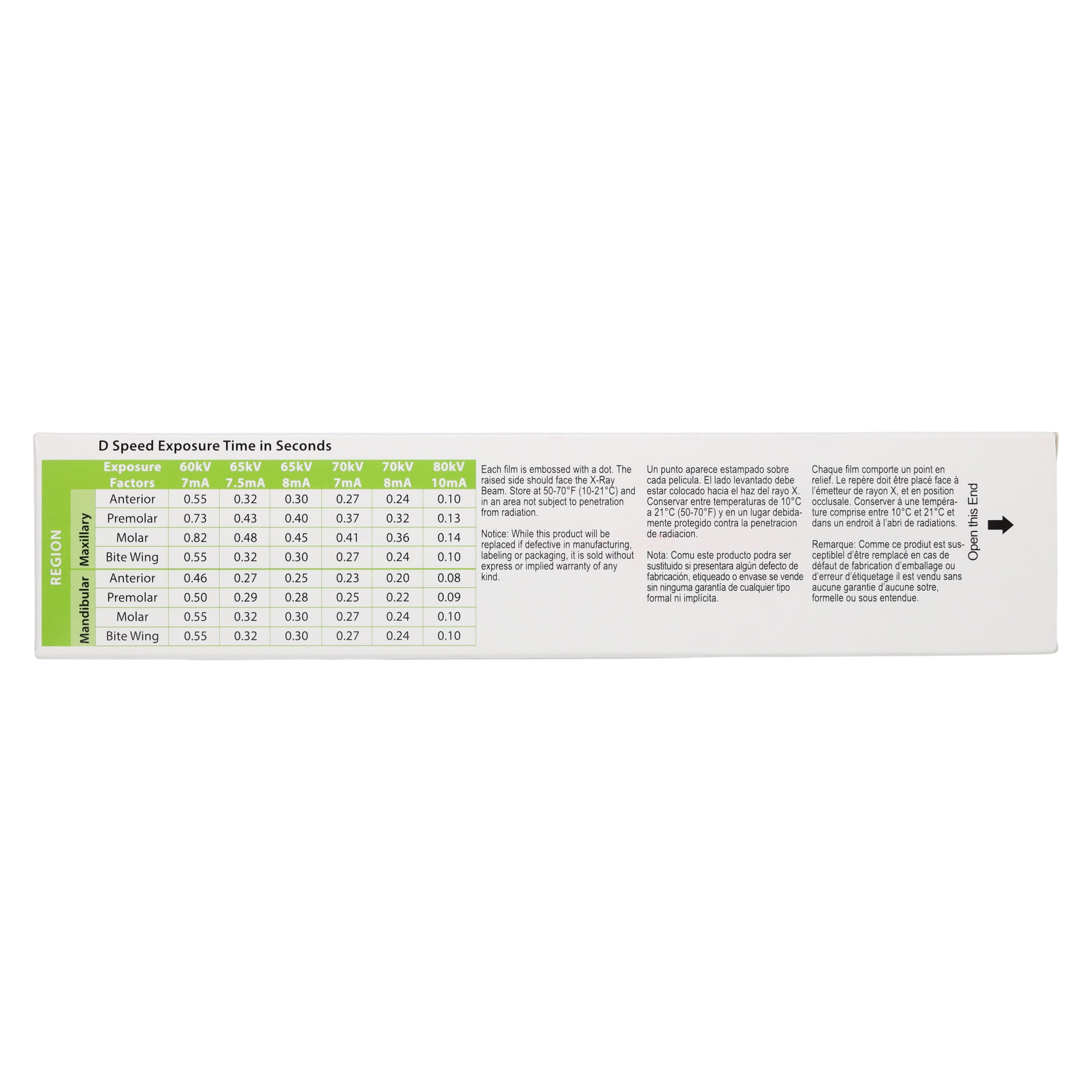 Flow Intraoral X-Ray Film DV-57, D-Speed, 2 Film Packets, Adult, 130/Box thumbnail 2